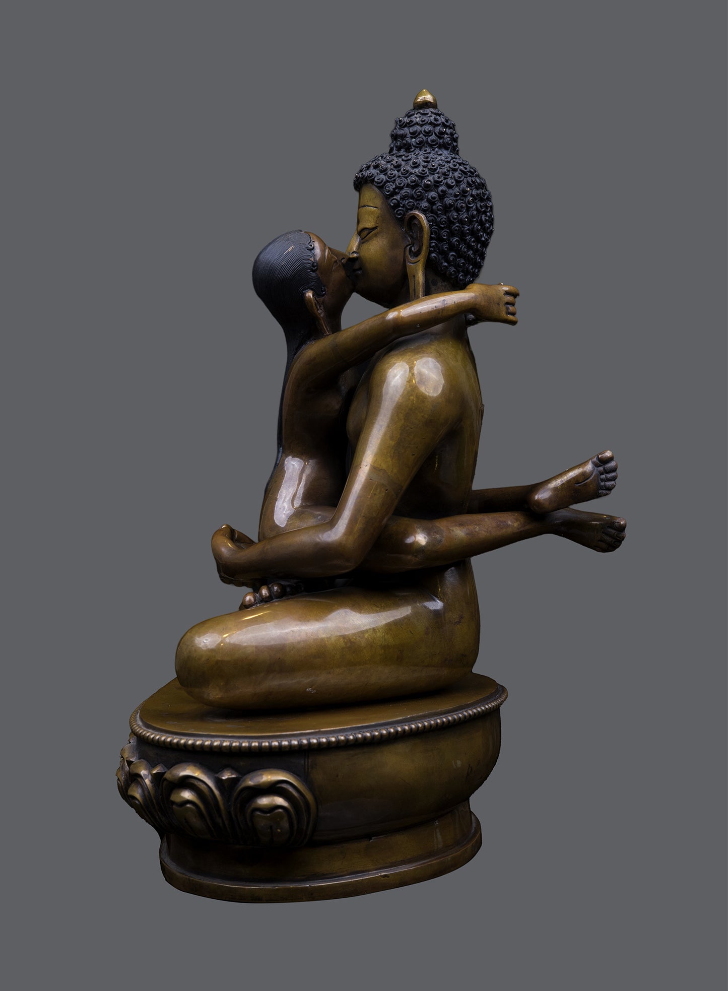 Tibetan Buddhism Lord Samanta Bhadra Buddha Shakti Oxide Pure Copper Fine Statue Sculpture Figure Nepal free