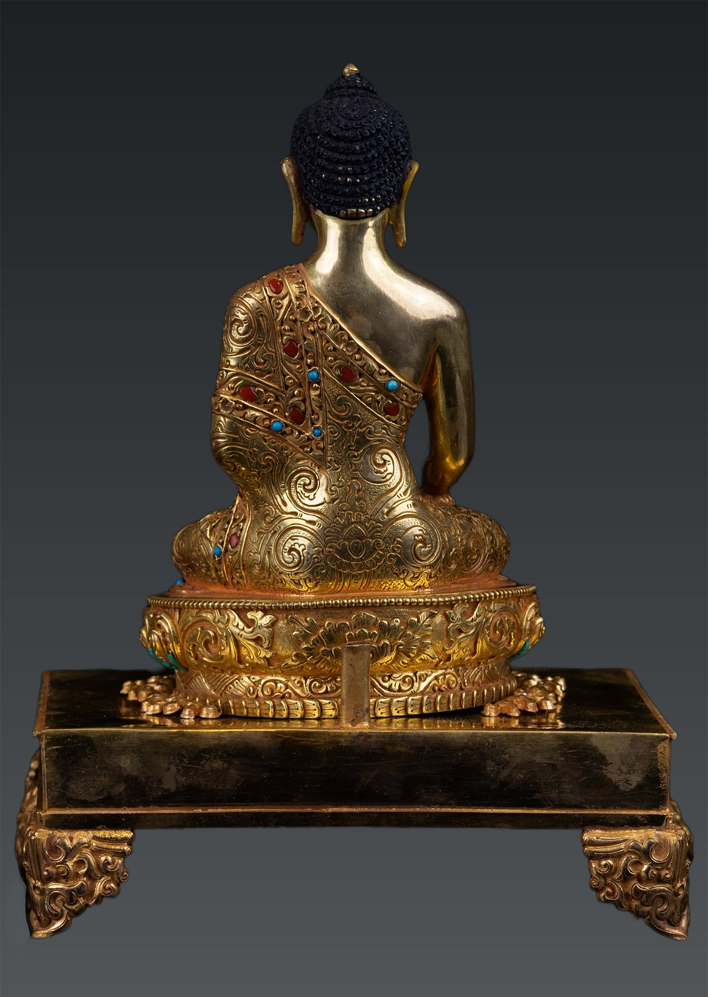 Buddhism Lord Akshobya Shakyamuni Buddha Gold Plated Copper Statue Figure Nepal free16