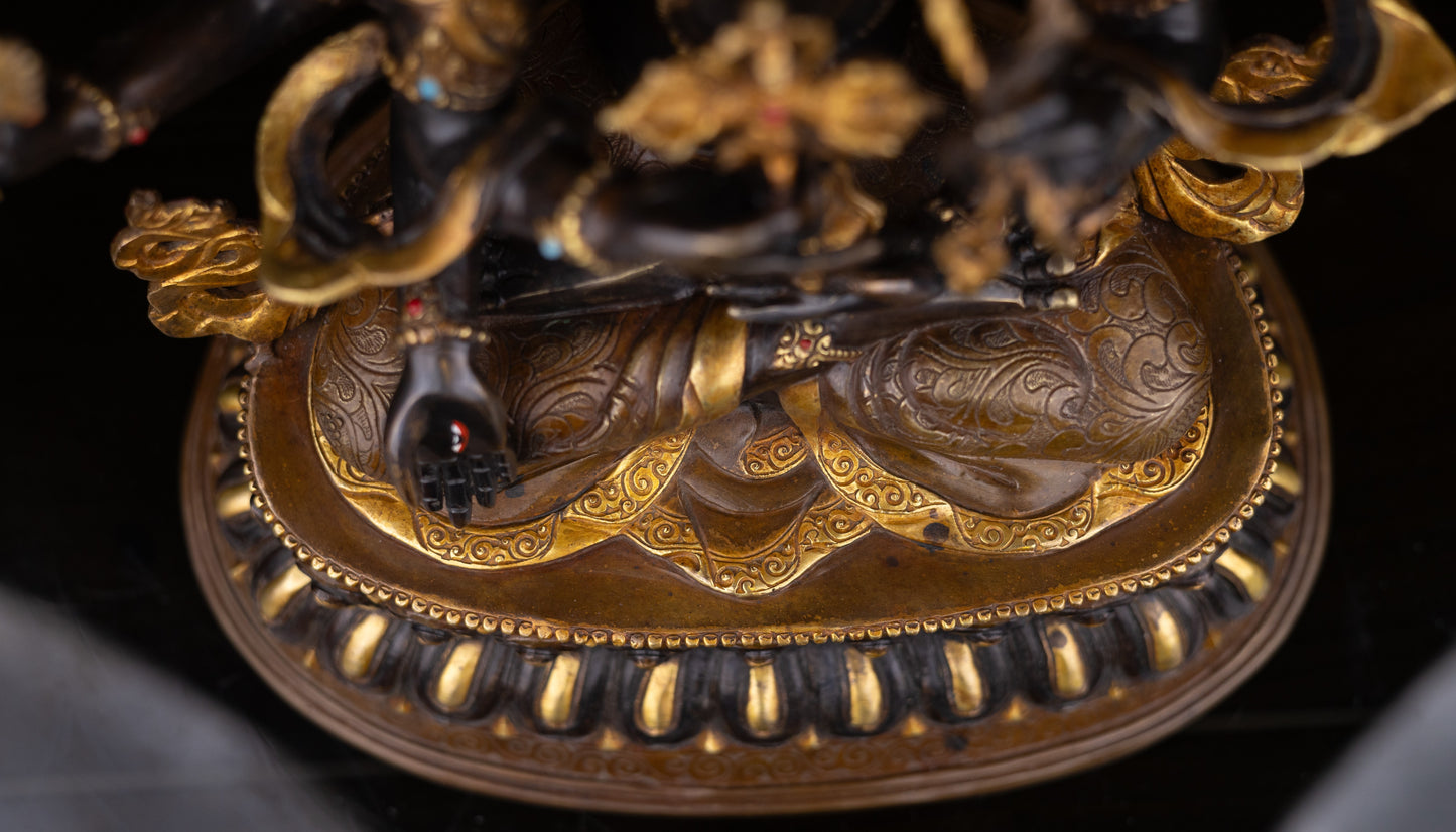 24K Gold Face Hand Painting Tibetan Buddhism Namgyal Namgyalma Ushnishavijaya Oxide Copper Statue Sculpture Nepal free