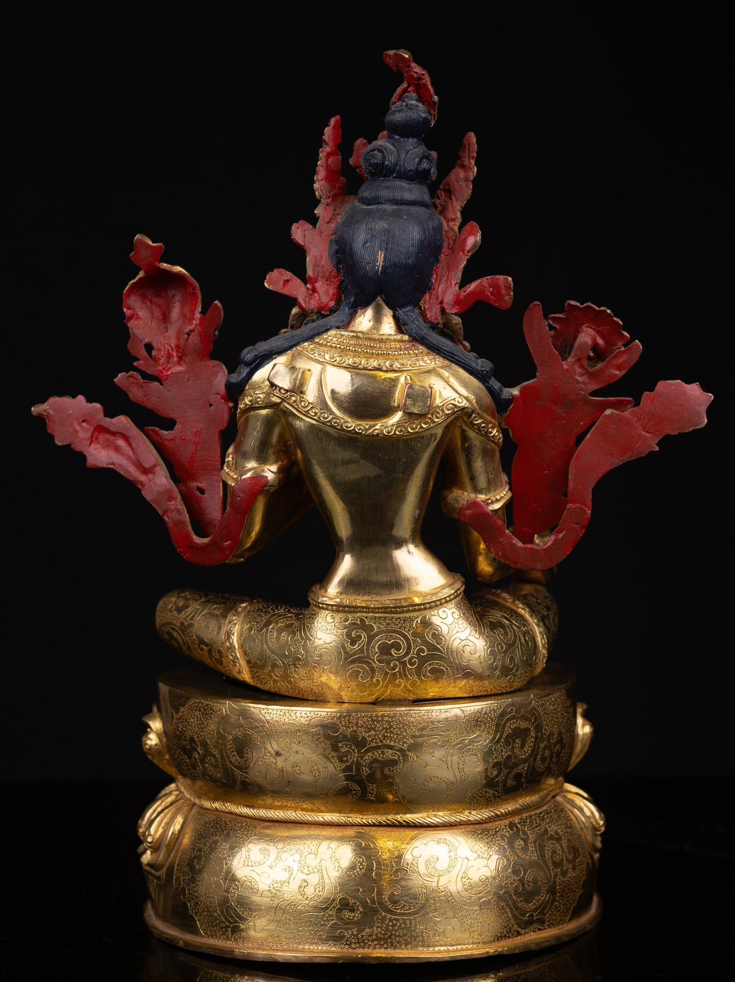 Tibetan Buddhism Gold Face Paint Goddess Green Tara Rupa Dolma Drolma Jongma Gold Plated Copper Statue Sculpture Figure Nepal free