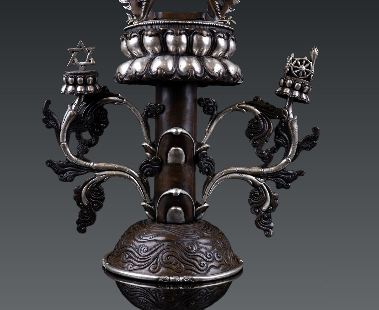 Tibetan Buddhism Handmade Garuda Bantej Eagle Silver Plated Pure Copper Oxide Statue Figure Sculpture Nepal free