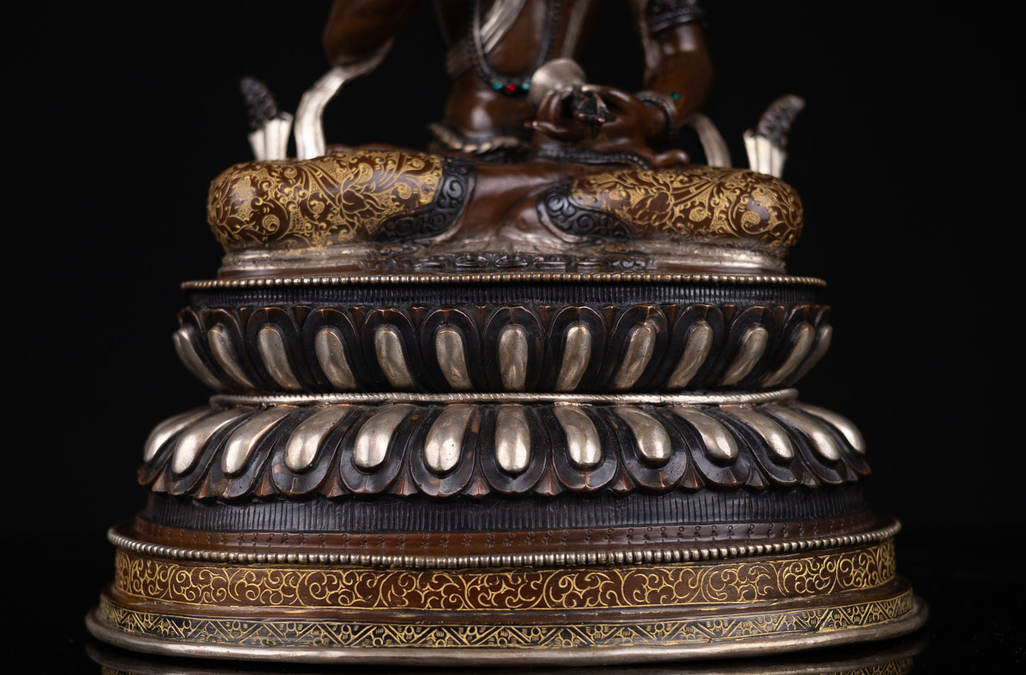 Tibetan Buddhism Gold Face Hand Paint Lord Vajra Sattva Boddhisattva Dorje Sempa Gold Plated Copper Fine Oxide Statue Sculpture Figure Nepal free