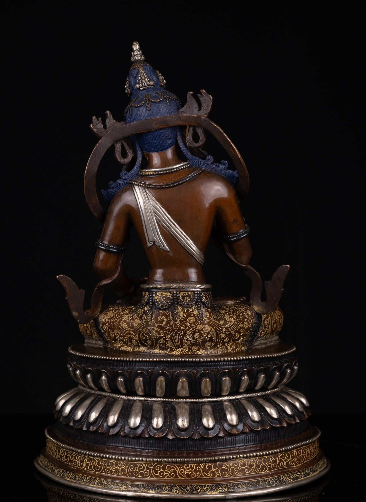 Tibetan Buddhism Gold Face Hand Paint Lord Vajra Sattva Boddhisattva Dorje Sempa Gold Plated Copper Fine Oxide Statue Sculpture Figure Nepal free