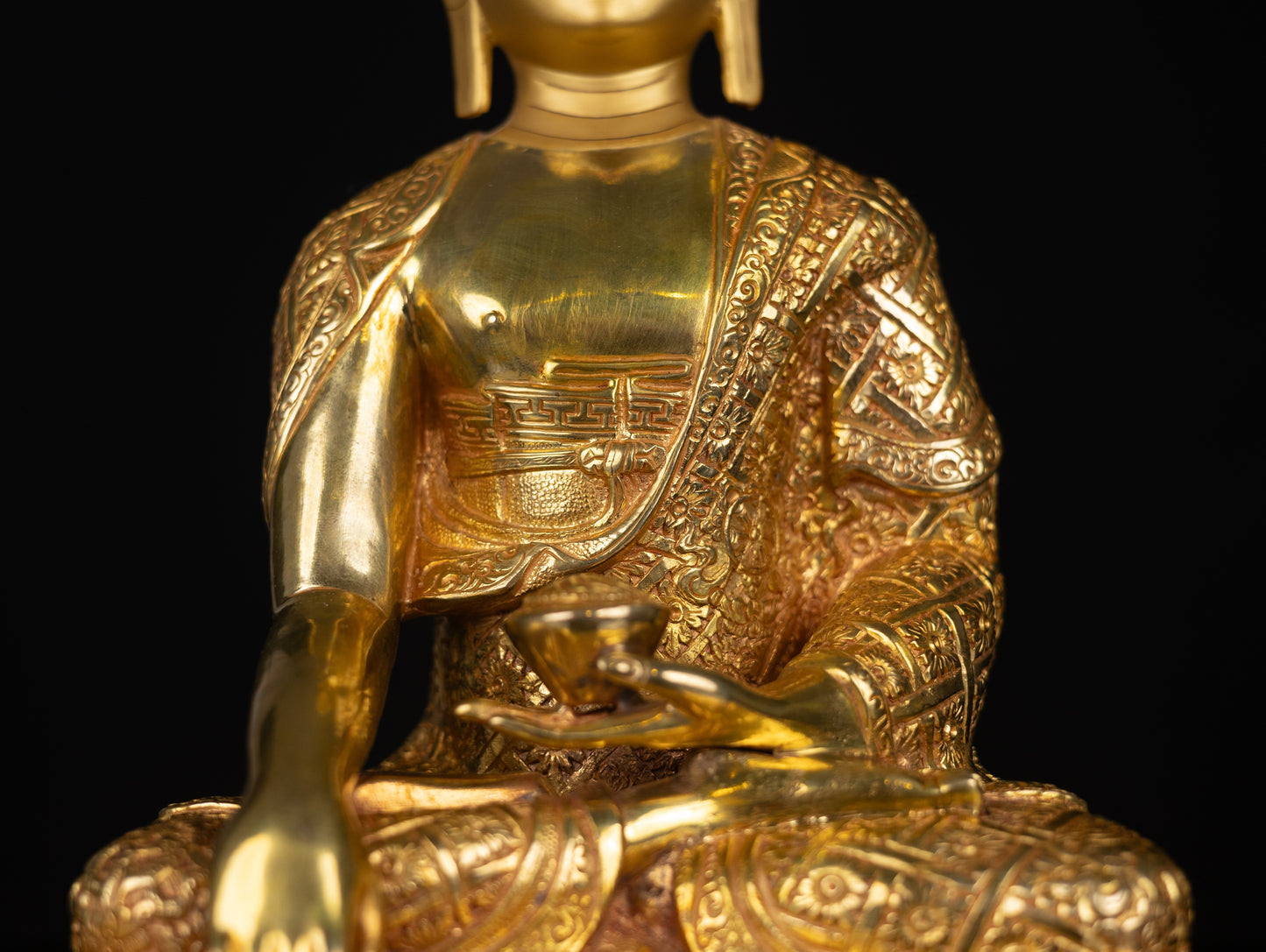 Tibetan Buddhism Gold Face Lord Shakyamuni Buddha Handmade Copper Statue Sculpture Figure Nepal free