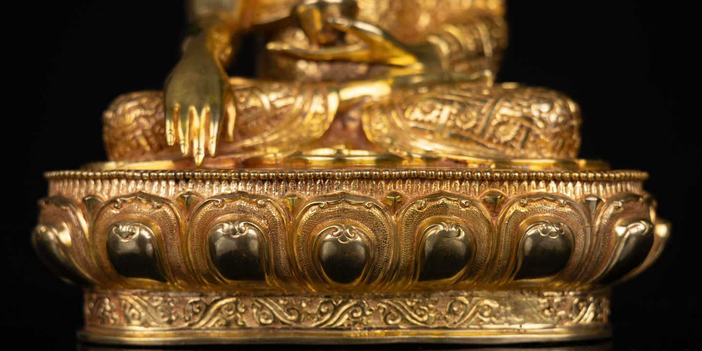 Tibetan Buddhism Gold Face Lord Shakyamuni Buddha Handmade Copper Statue Sculpture Figure Nepal free
