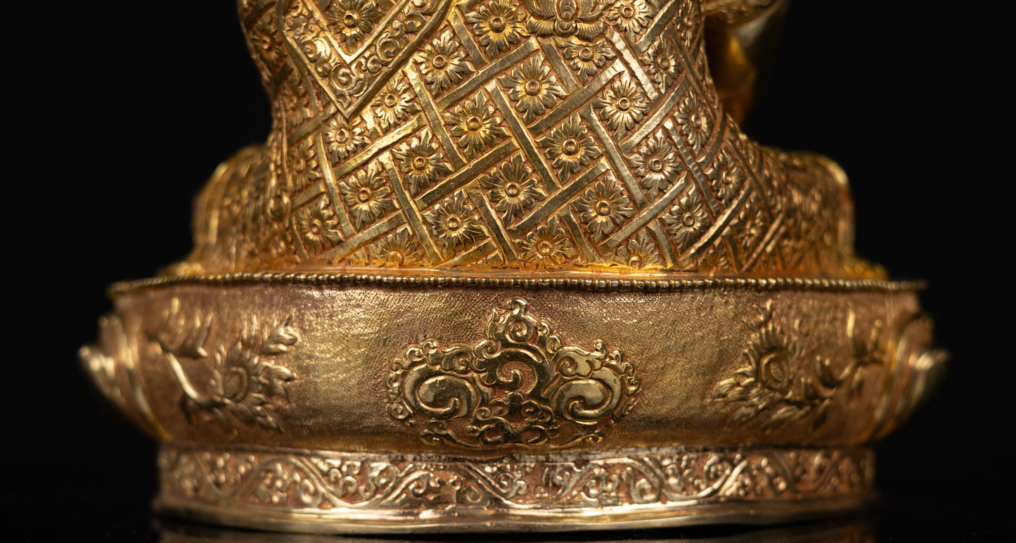 Tibetan Buddhism Gold Face Lord Shakyamuni Buddha Handmade Copper Statue Sculpture Figure Nepal free