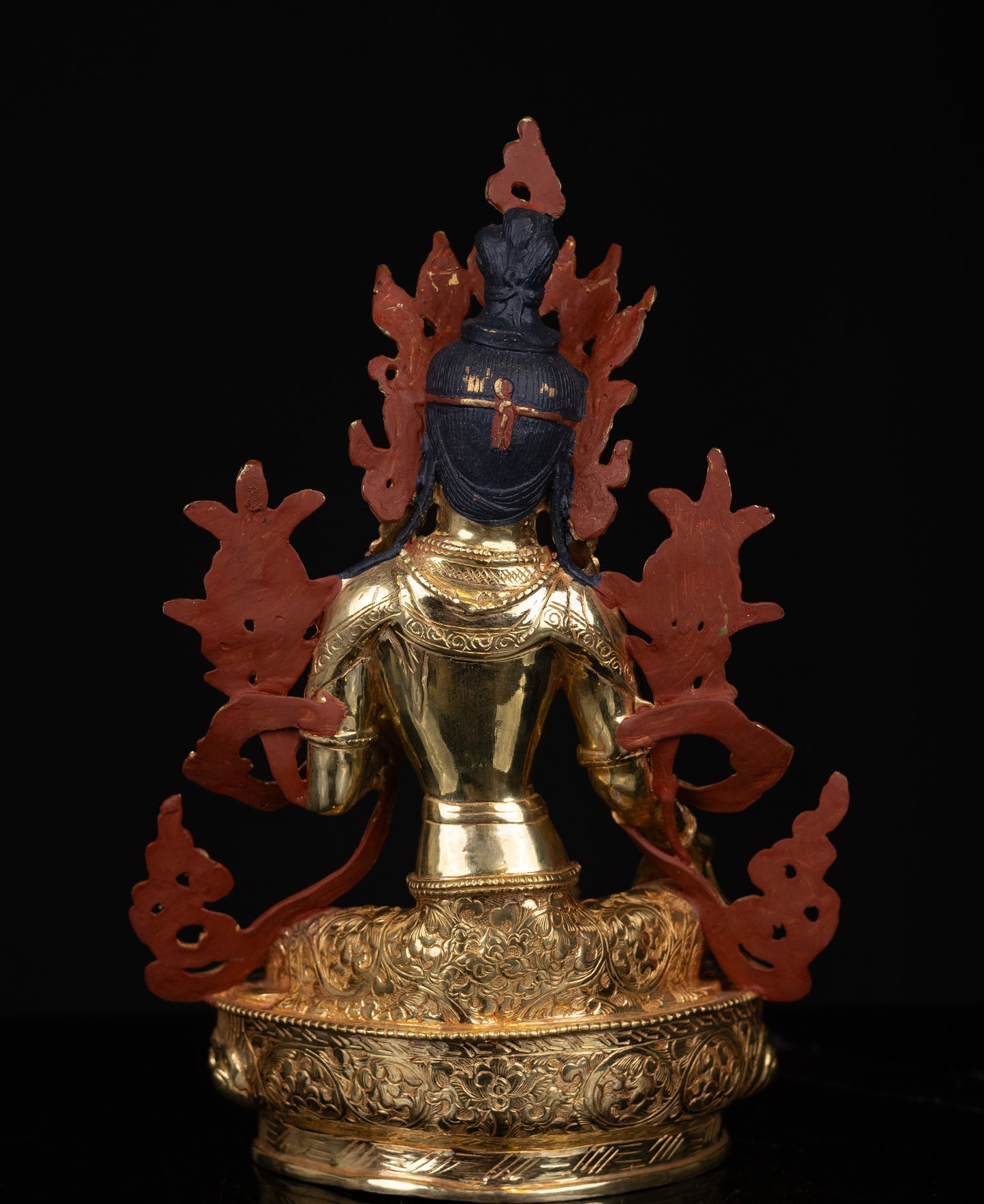 Tibetan Buddhism Gold Face Goddess Green Tara Rupa Dolma Dolma Jongma Turquoise Coral Lapiz Stone Gold Plated Copper Statue Sculpture Figure Nepal free