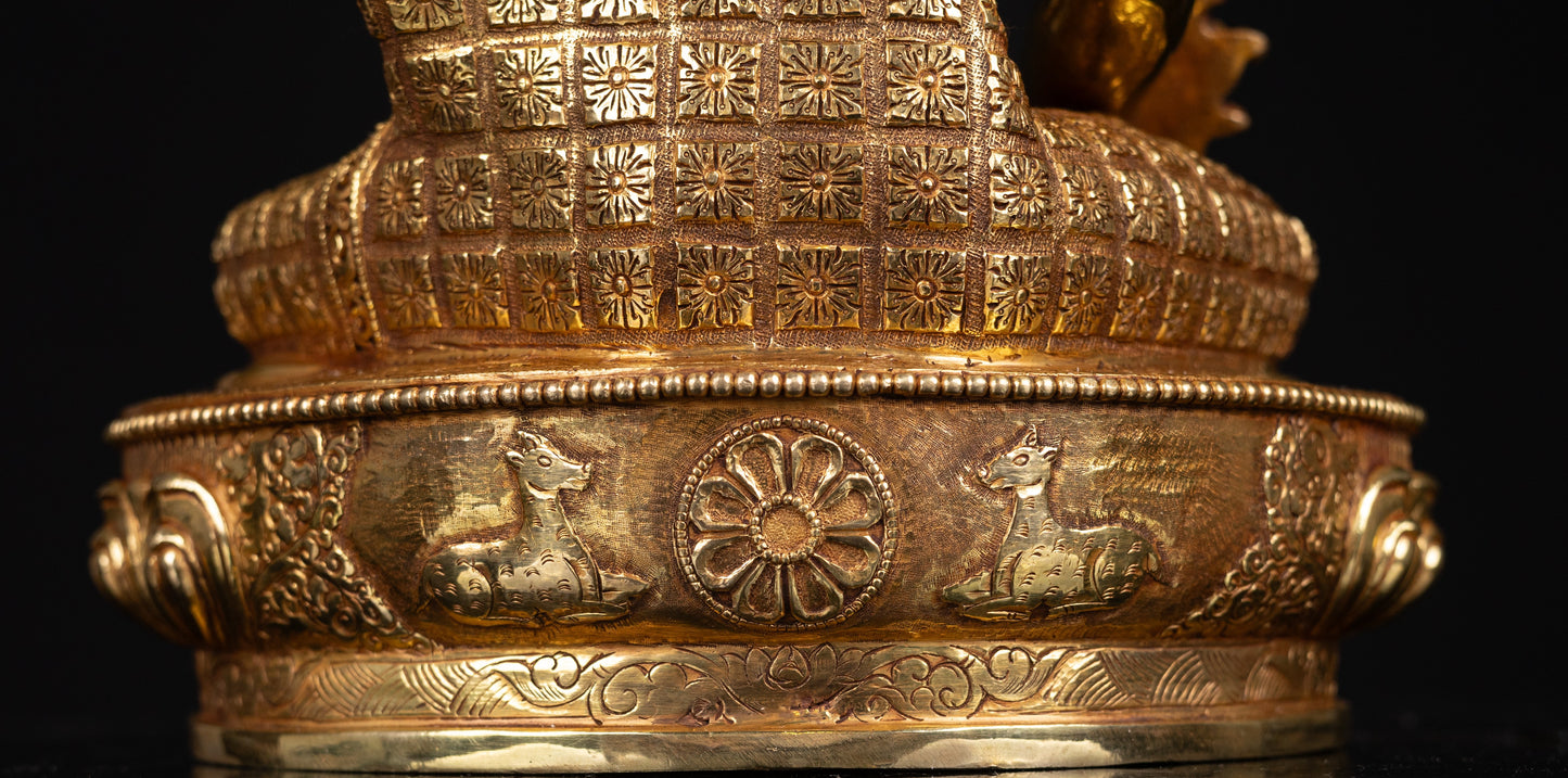 Tibetan Buddhism Gold Face Painting Lord Medicine Buddha Hand Craved Gold Plated Copper Statue Sculpture Figure Nepal free