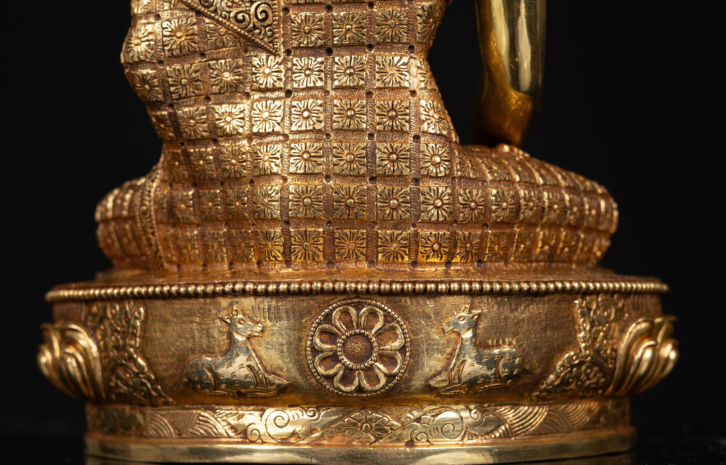 Tibetan Buddhism Gold Face Lord Shakyamuni Buddha Shakya Hand Craved Gold-Plated Copper Statue Sculpture Figure Nepal free