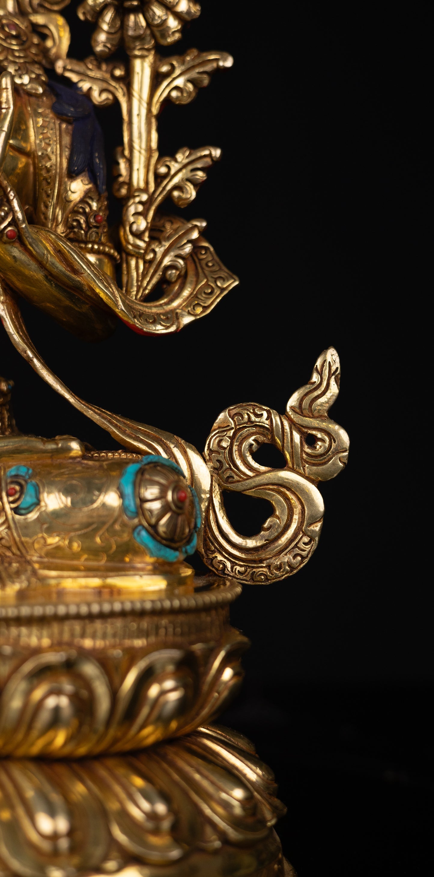 Tibetan Buddhism Gold Face Goddess White Tara Rupa Dolma Gold Plated Turquoise Stone Copper Statue Sculpture Figure Nepal free