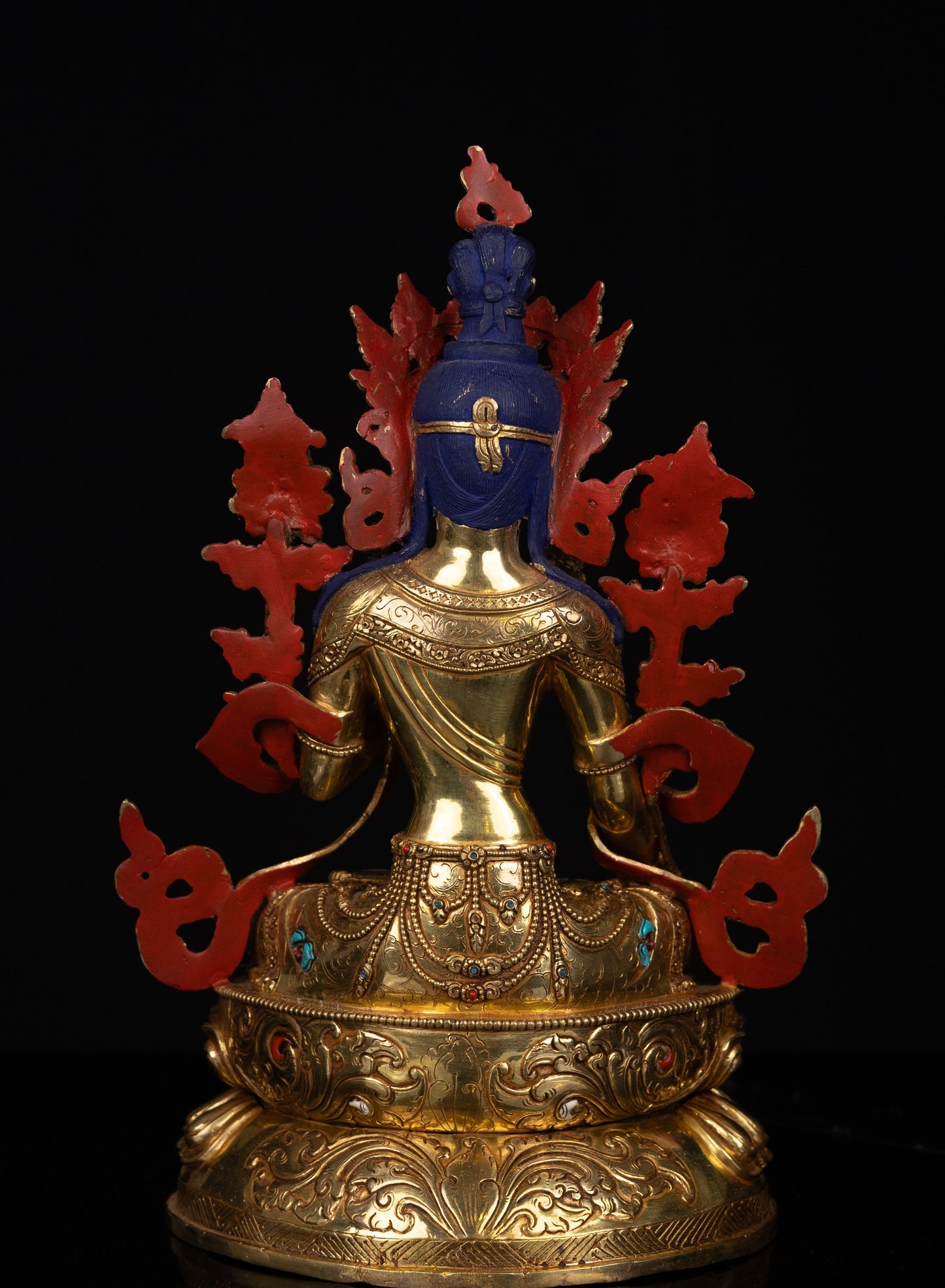 Tibetan Buddhism Gold Face Goddess White Tara Rupa Dolma Gold Plated Turquoise Stone Copper Statue Sculpture Figure Nepal free