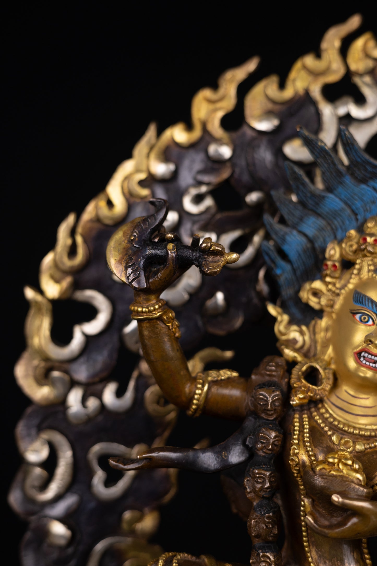 Tibetan Buddhism Gold Face Hand Paint Vajra Varahi Dorje Phagmo Yogini Jogini Dakini Gold Plated Oxide Copper Statue Sculpture Figure Nepal free