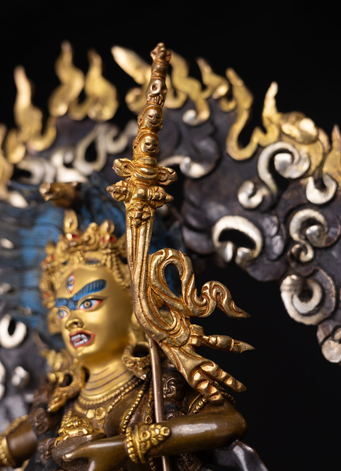 Tibetan Buddhism Gold Face Hand Paint Vajra Varahi Dorje Phagmo Yogini Jogini Dakini Gold Plated Oxide Copper Statue Sculpture Figure Nepal free