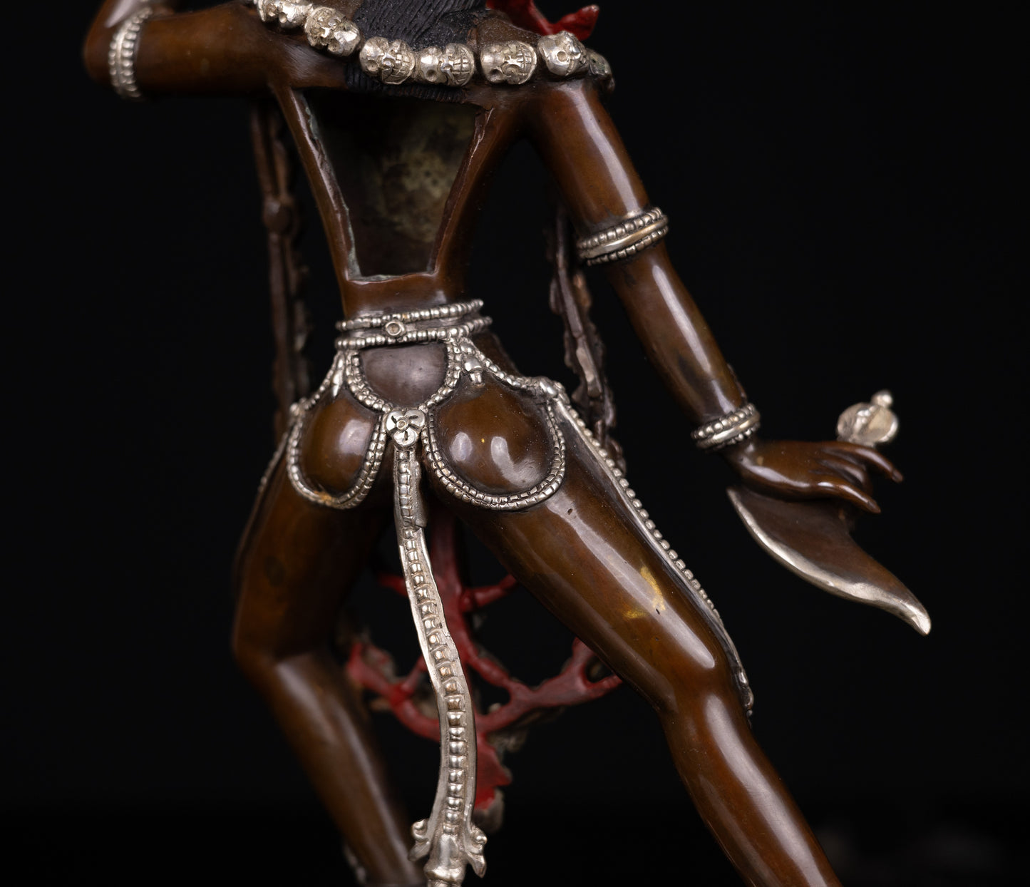 Tibetan Buddhism Wrathful Goddess Gold Face Vajra Yogini Khadga Jogini Dakini Dorje Naljorma Silver Oxide Copper Statue Sculpture Figure Nepal free
