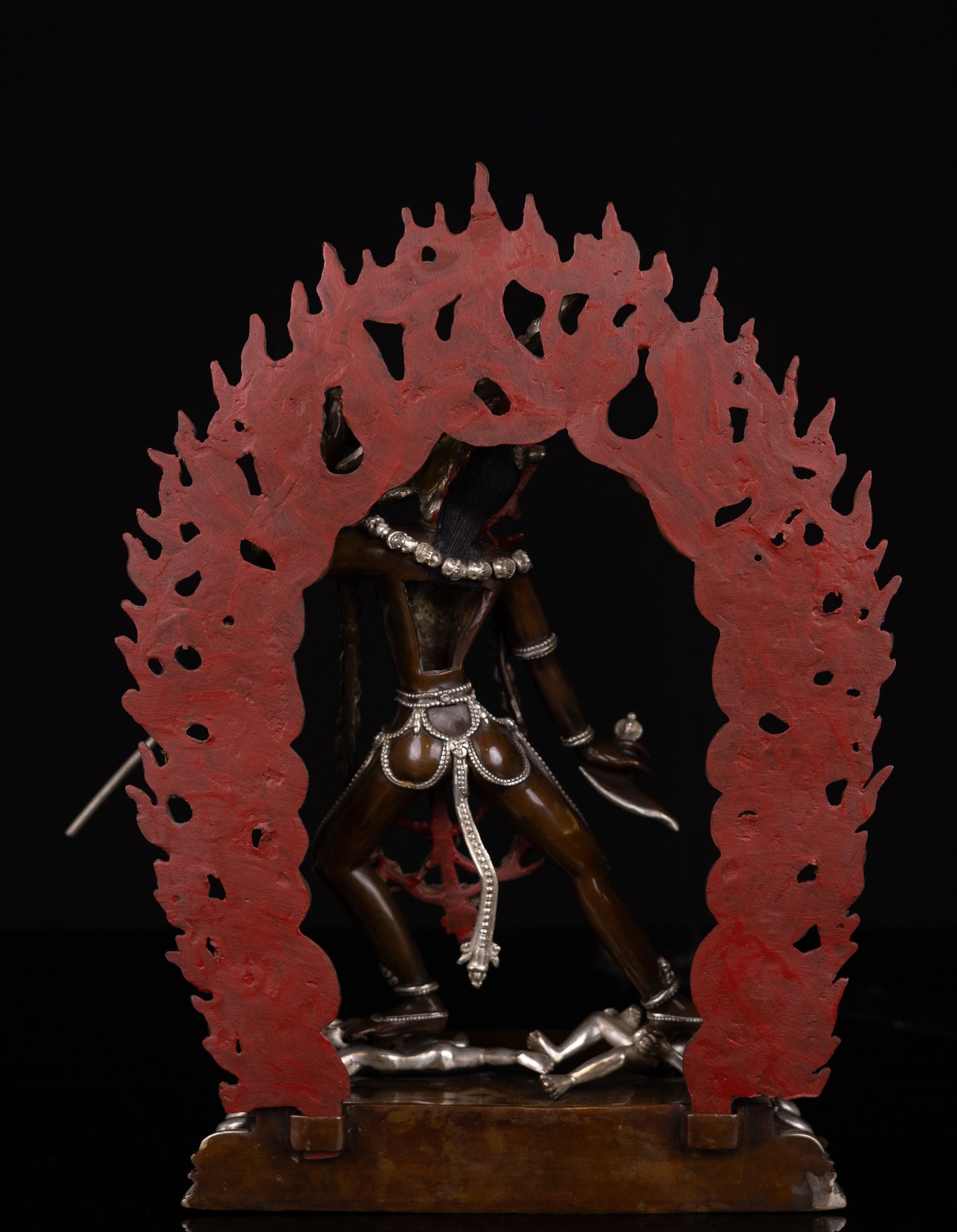 Tibetan Buddhism Wrathful Goddess Gold Face Vajra Yogini Khadga Jogini Dakini Dorje Naljorma Silver Oxide Copper Statue Sculpture Figure Nepal free