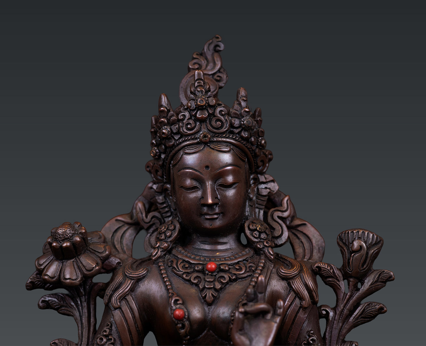 Tibetan Buddhism Goddess Green Tara Rupa Rare Copper Oxide Statue Sculpture Nepal free 117