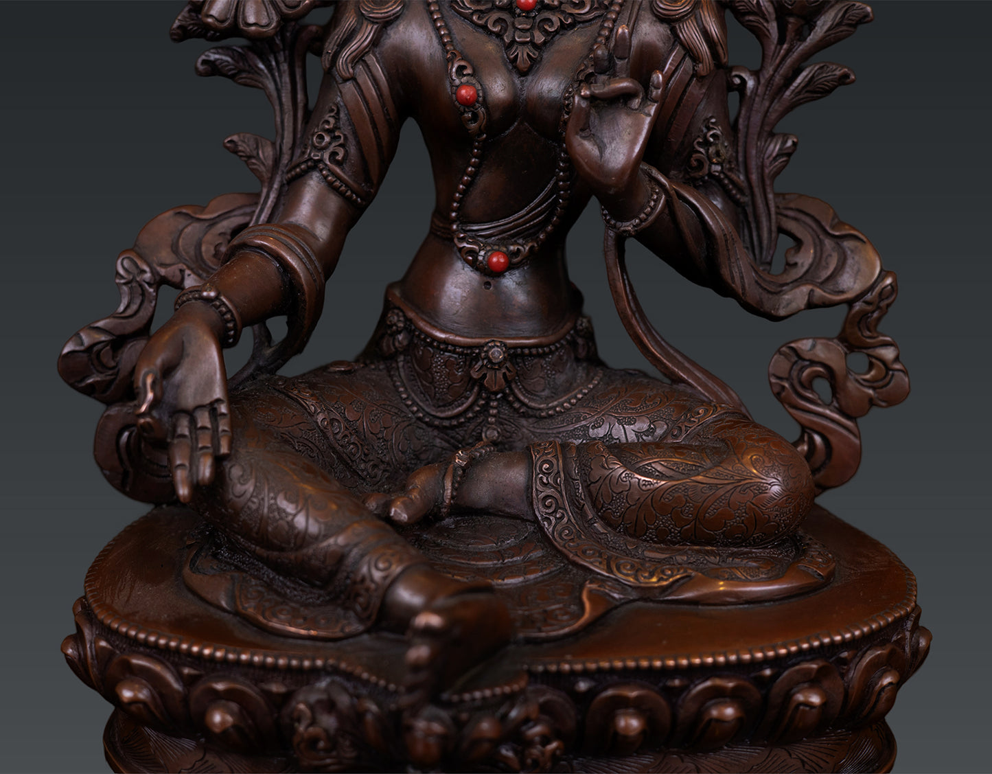 Tibetan Buddhism Goddess Green Tara Rupa Rare Copper Oxide Statue Sculpture Nepal free 117
