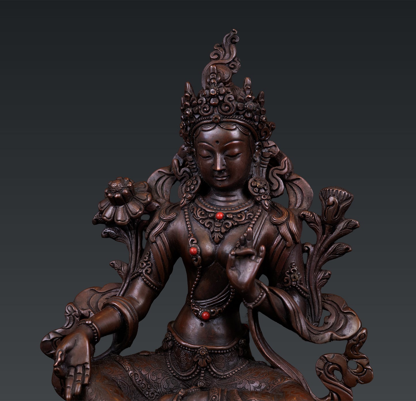 Tibetan Buddhism Goddess Green Tara Rupa Rare Copper Oxide Statue Sculpture Nepal free 117
