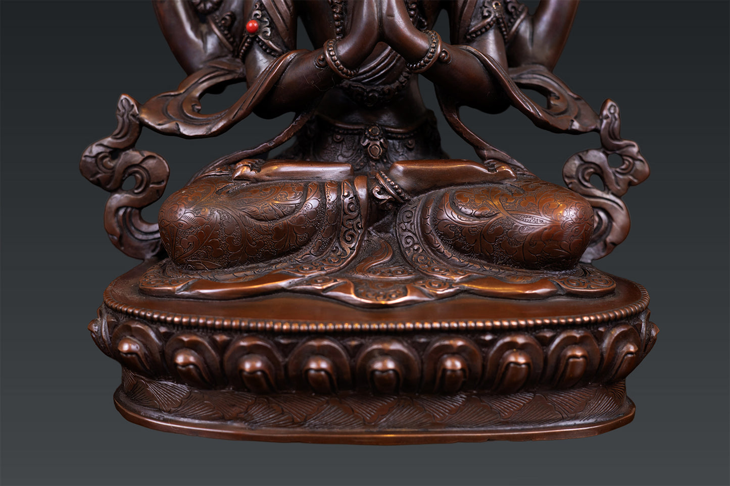 Tibetan Buddhism Lord Chenrezig Khacheri Pure Oxide Copper Statue Sculpture Nepal free 116