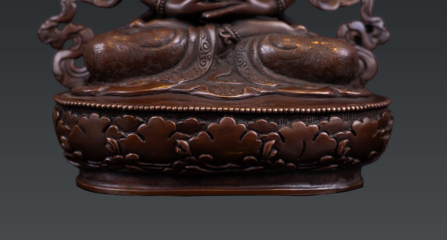 Tibetan Buddhism Aparmita Amitayus Buddha Pure Copper Oxide Statue Sculpture Nepal free