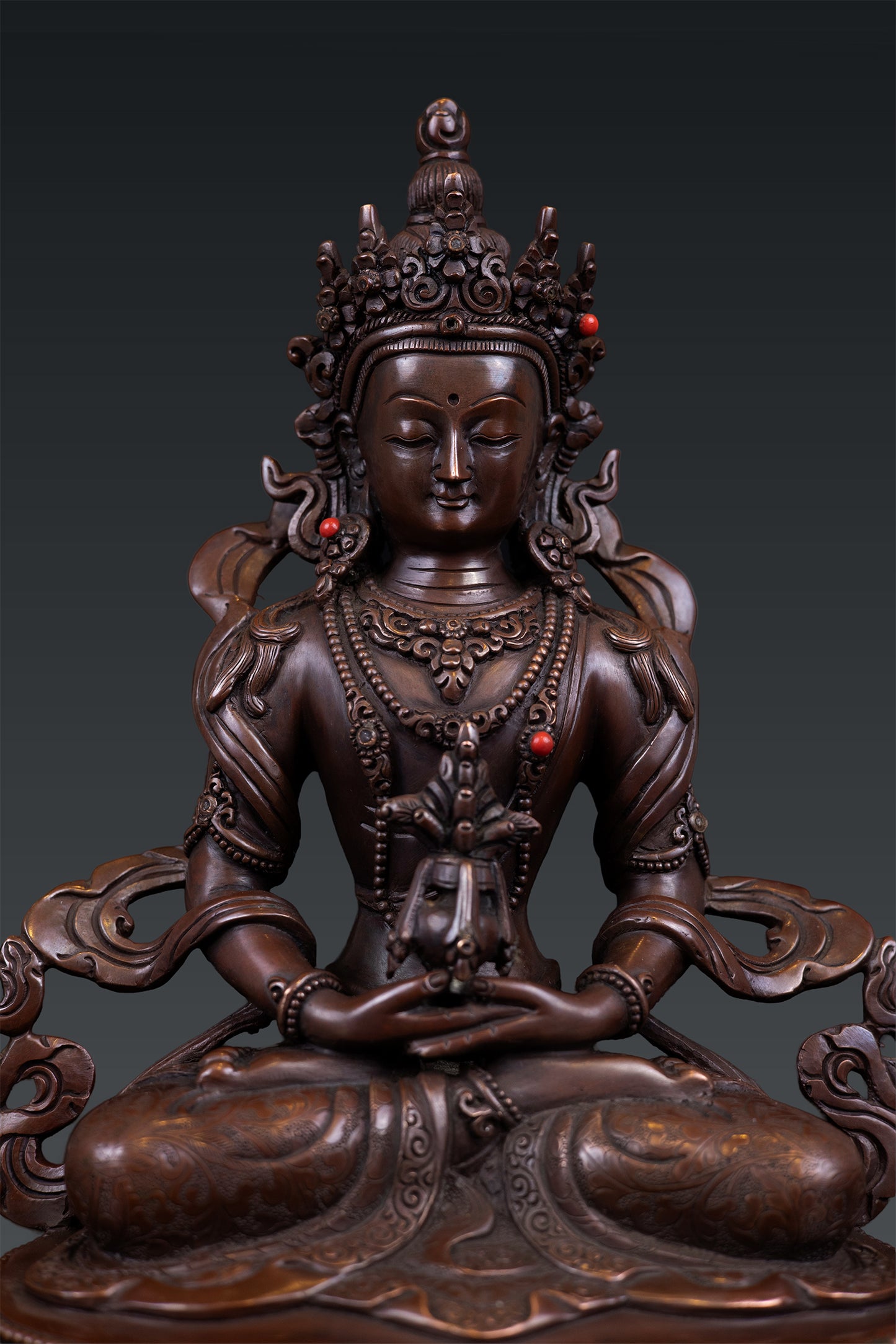 Tibetan Buddhism Aparmita Amitayus Buddha Pure Copper Oxide Statue Sculpture Nepal free