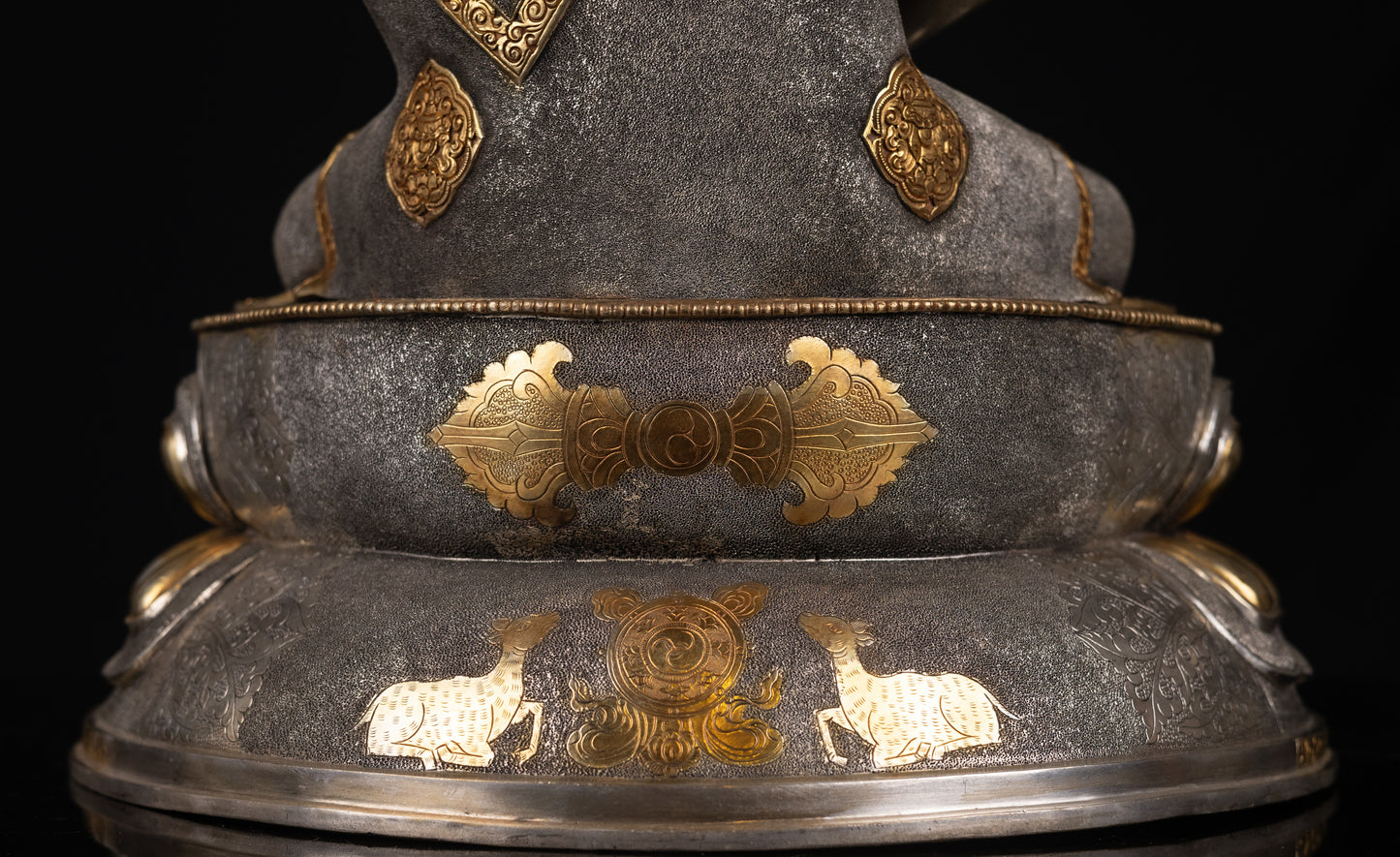Tibetan Buddhism Gold Face Hand Paint Lord Amitabha Buddha Opakme Silver Gold Plated Copper Hand Craved Statue Sculpture Figure Nepal free