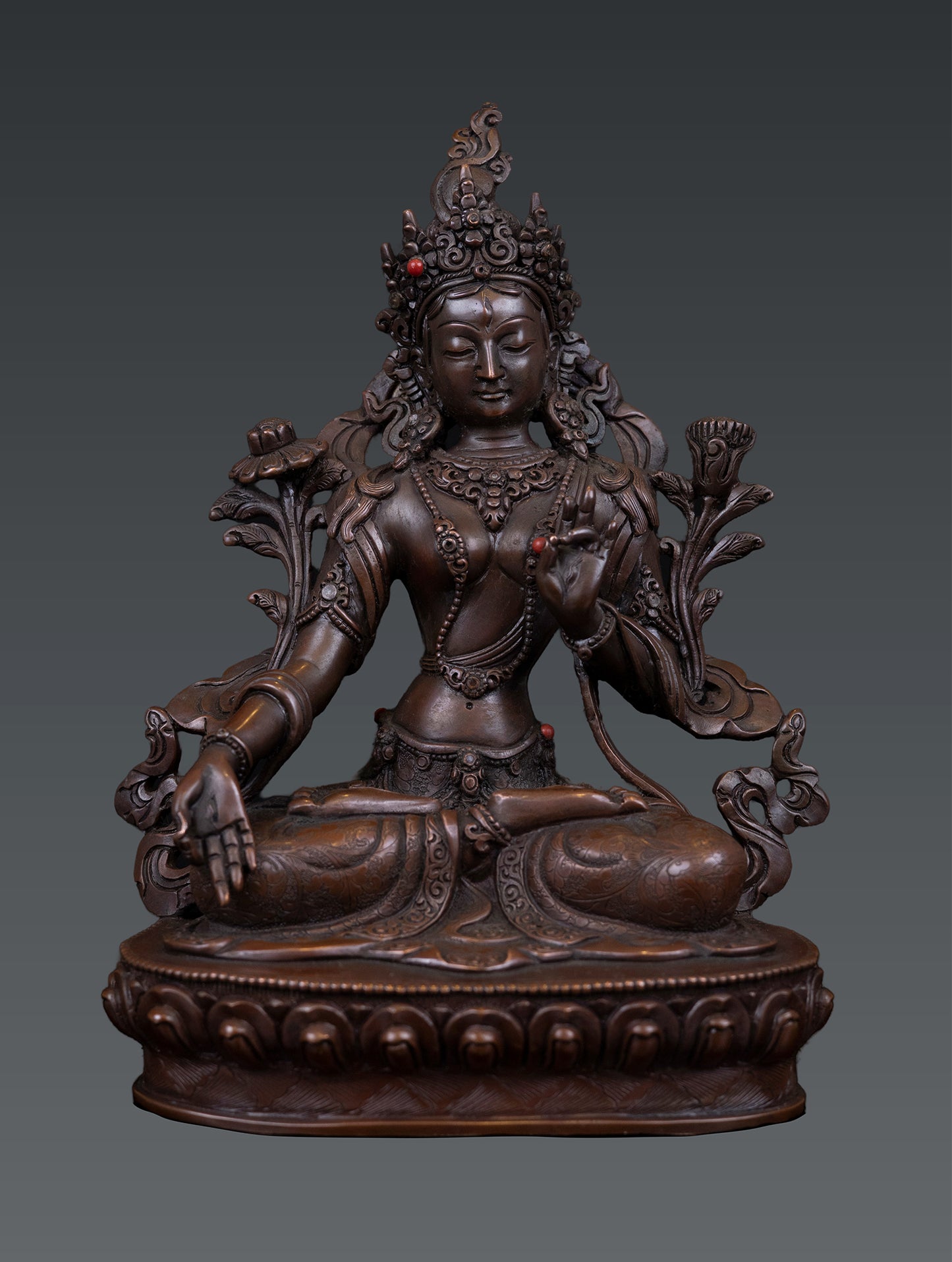 Tibetan Buddhism Goddess White Tara Rupa Pure Copper Oxide Statue Sculpture Nepal free