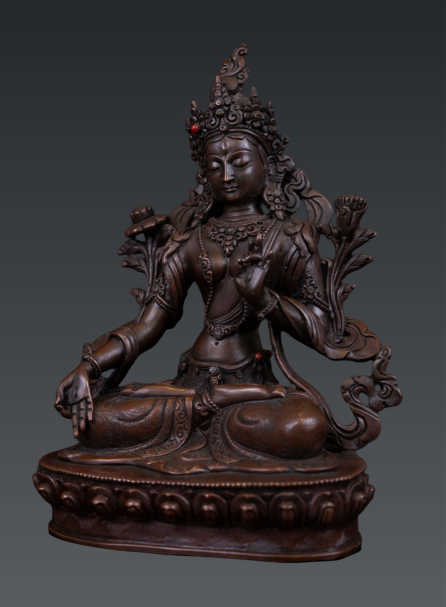 Tibetan Buddhism Goddess White Tara Rupa Pure Copper Oxide Statue Sculpture Nepal free