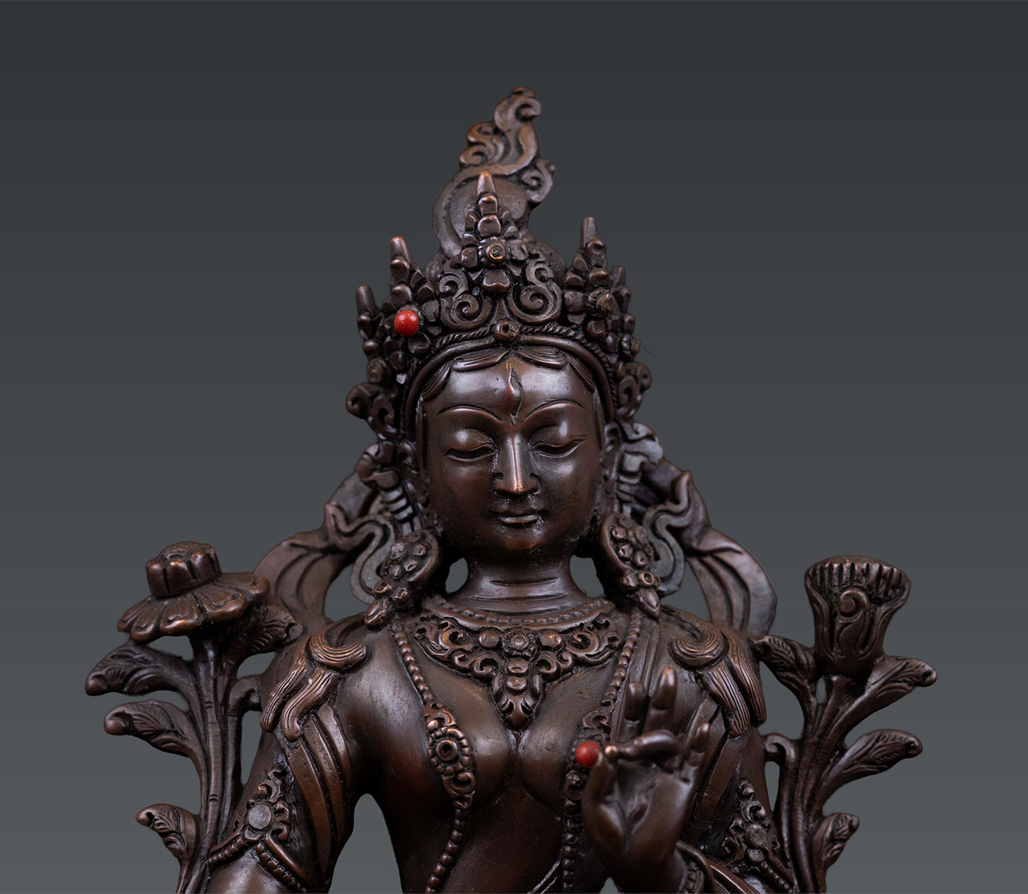 Tibetan Buddhism Goddess White Tara Rupa Pure Copper Oxide Statue Sculpture Nepal free