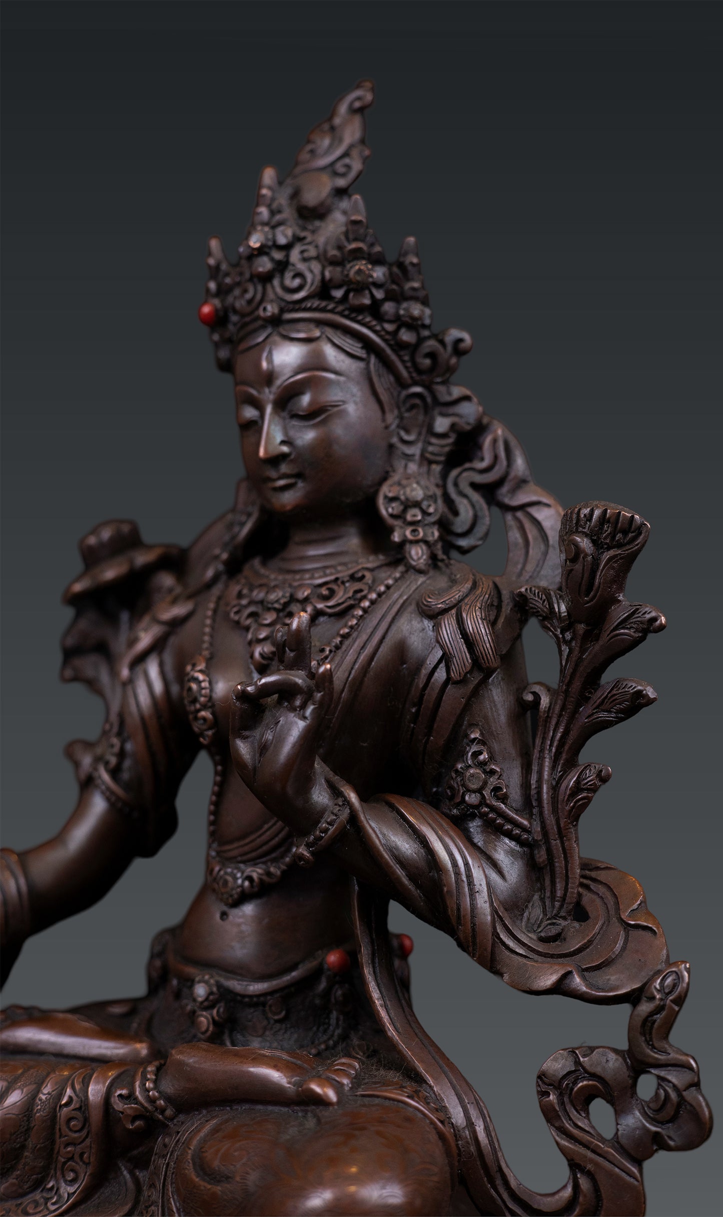 Tibetan Buddhism Goddess White Tara Rupa Pure Copper Oxide Statue Sculpture Nepal free