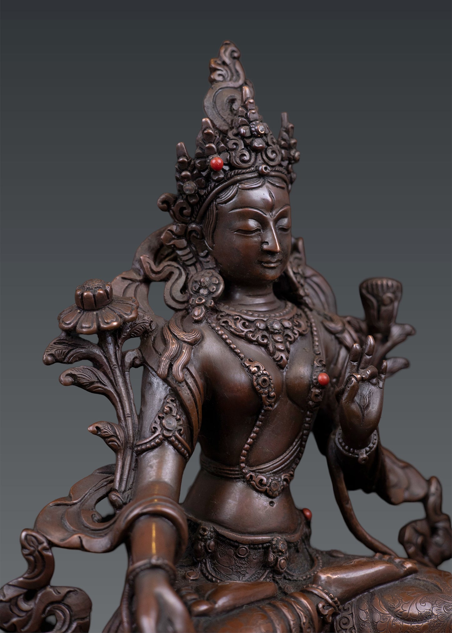 Tibetan Buddhism Goddess White Tara Rupa Pure Copper Oxide Statue Sculpture Nepal free
