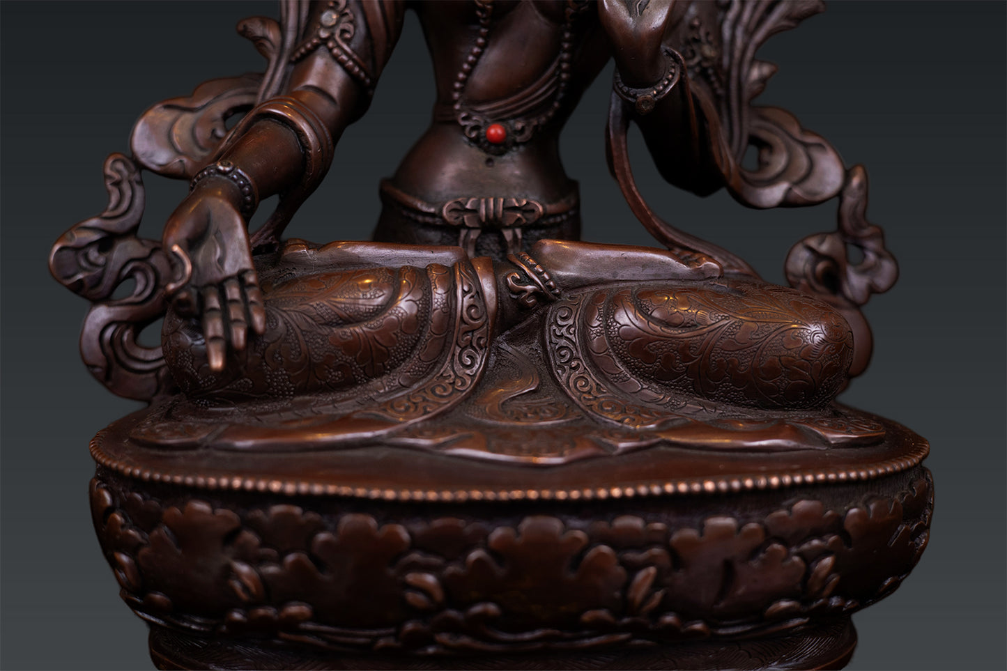 Buddhism Tibetan Goddess White Tara Rupa Pure Copper Oxide Statue Sculpture Nepal free 121