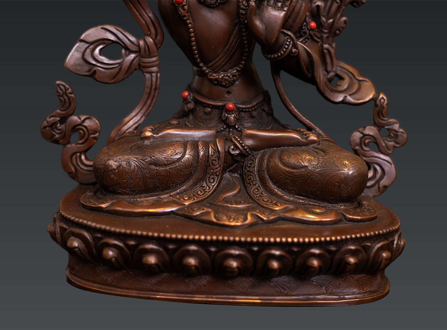 Tibetan Buddhism Lord Maha Manjushree Manjusri Pure Copper Oxide Statue Sculpture free 119e