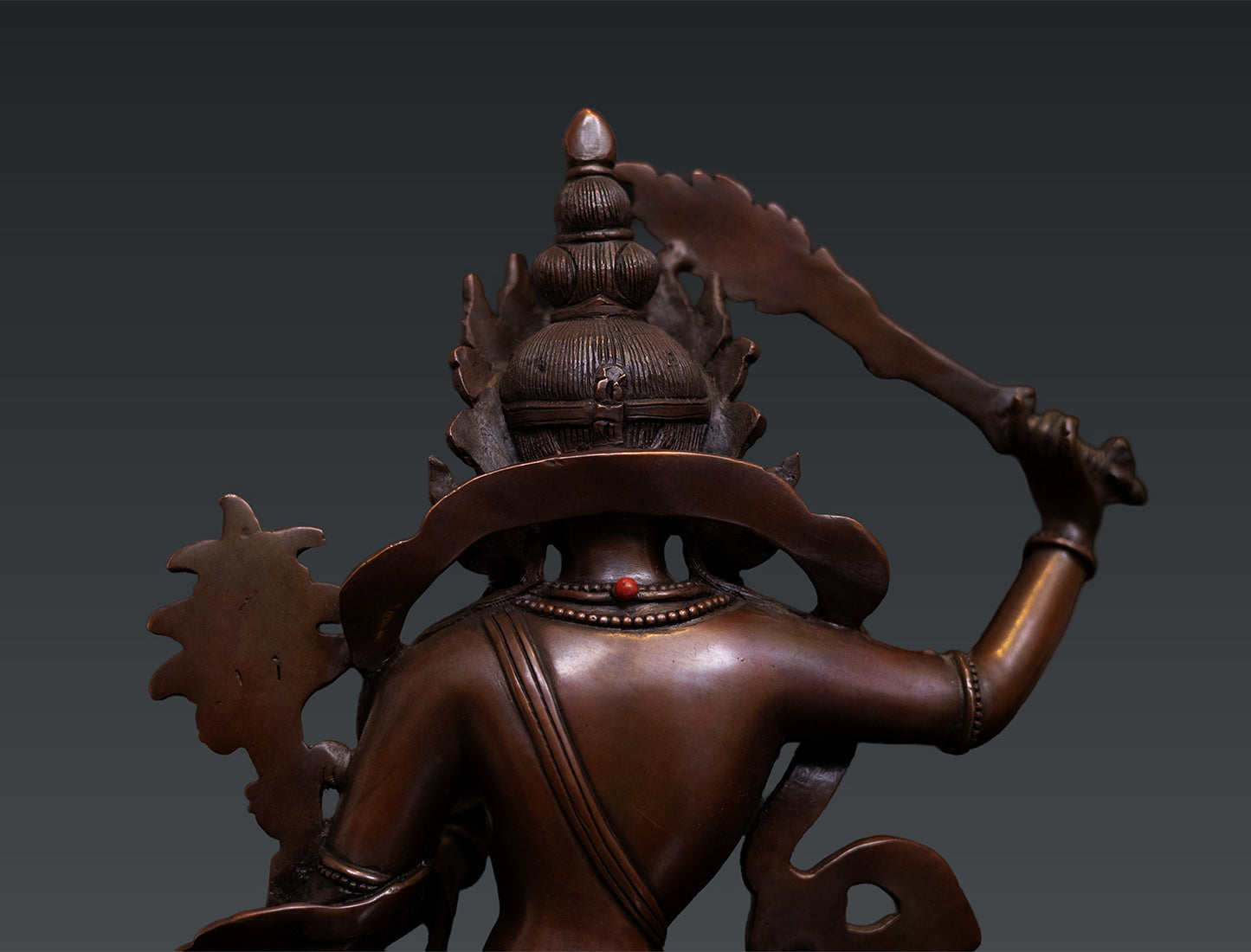 Tibetan Buddhism Lord Maha Manjushree Manjusri Pure Copper Oxide Statue Sculpture free 119e