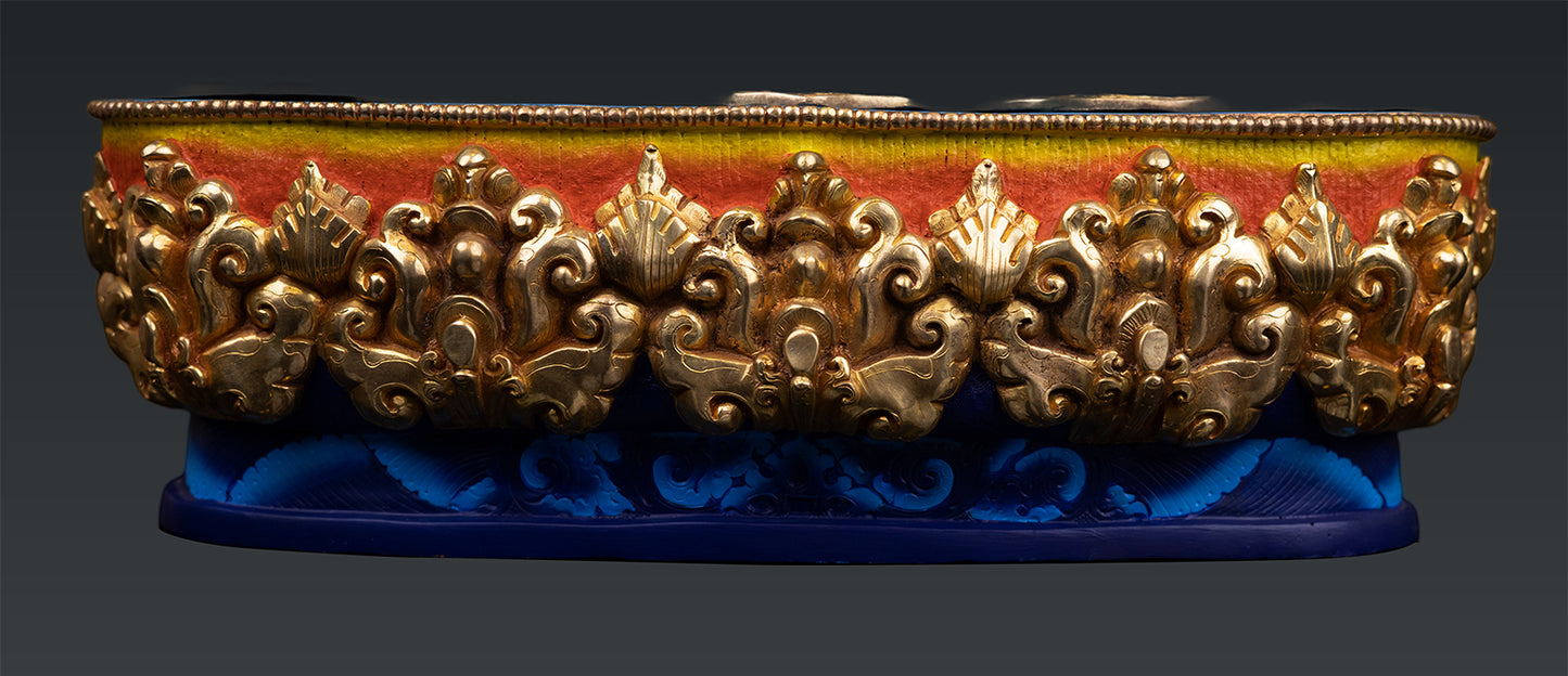 Unique Tibetan Buddhism Lord Manjushree Fine Hand Painting Pure Copper Statue Sculpture Figure Nepal free 137