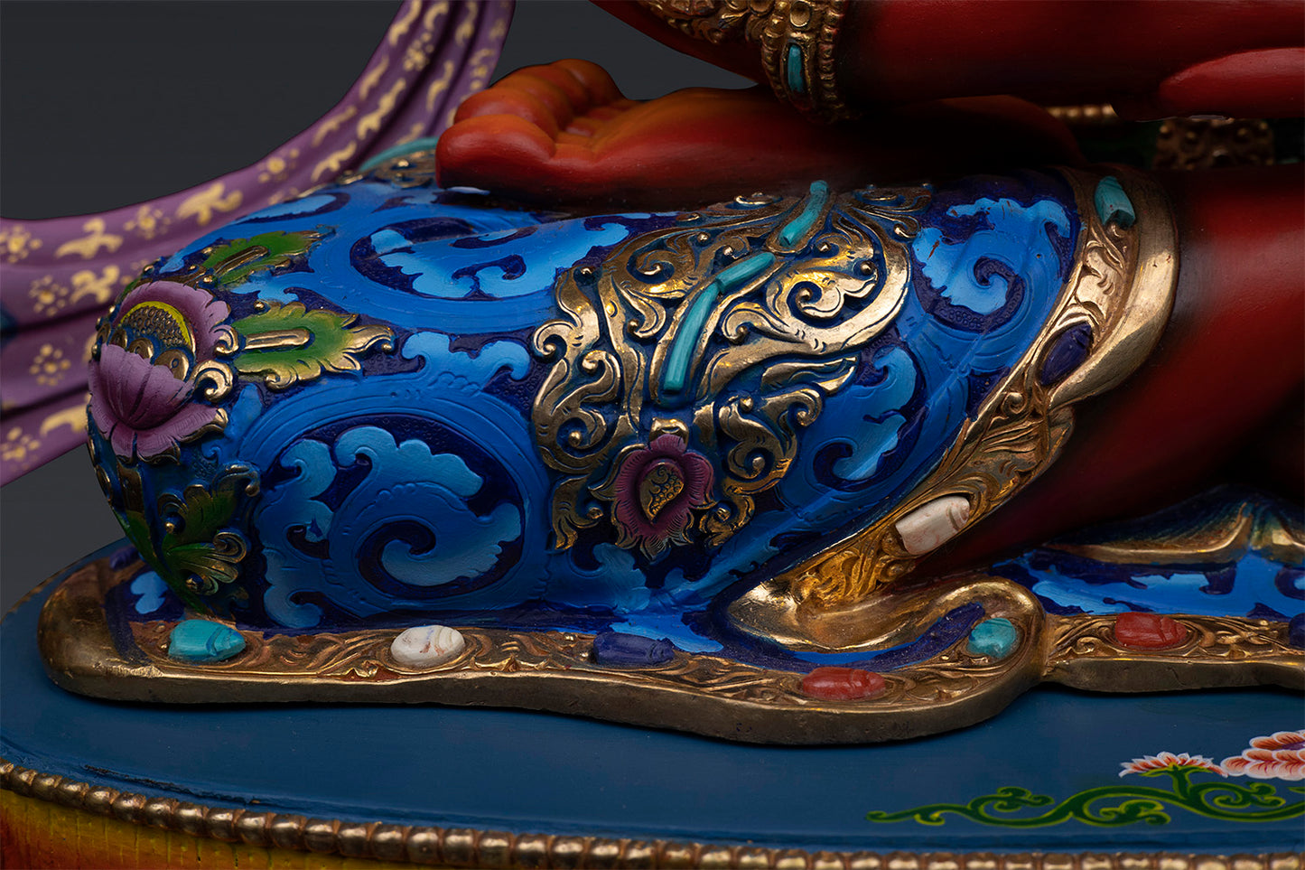 Unique Tibetan Buddhism Lord Aparamita Amitayus Buddha Pure Copper Hand Paint Statue Sculpture Nepal free 139