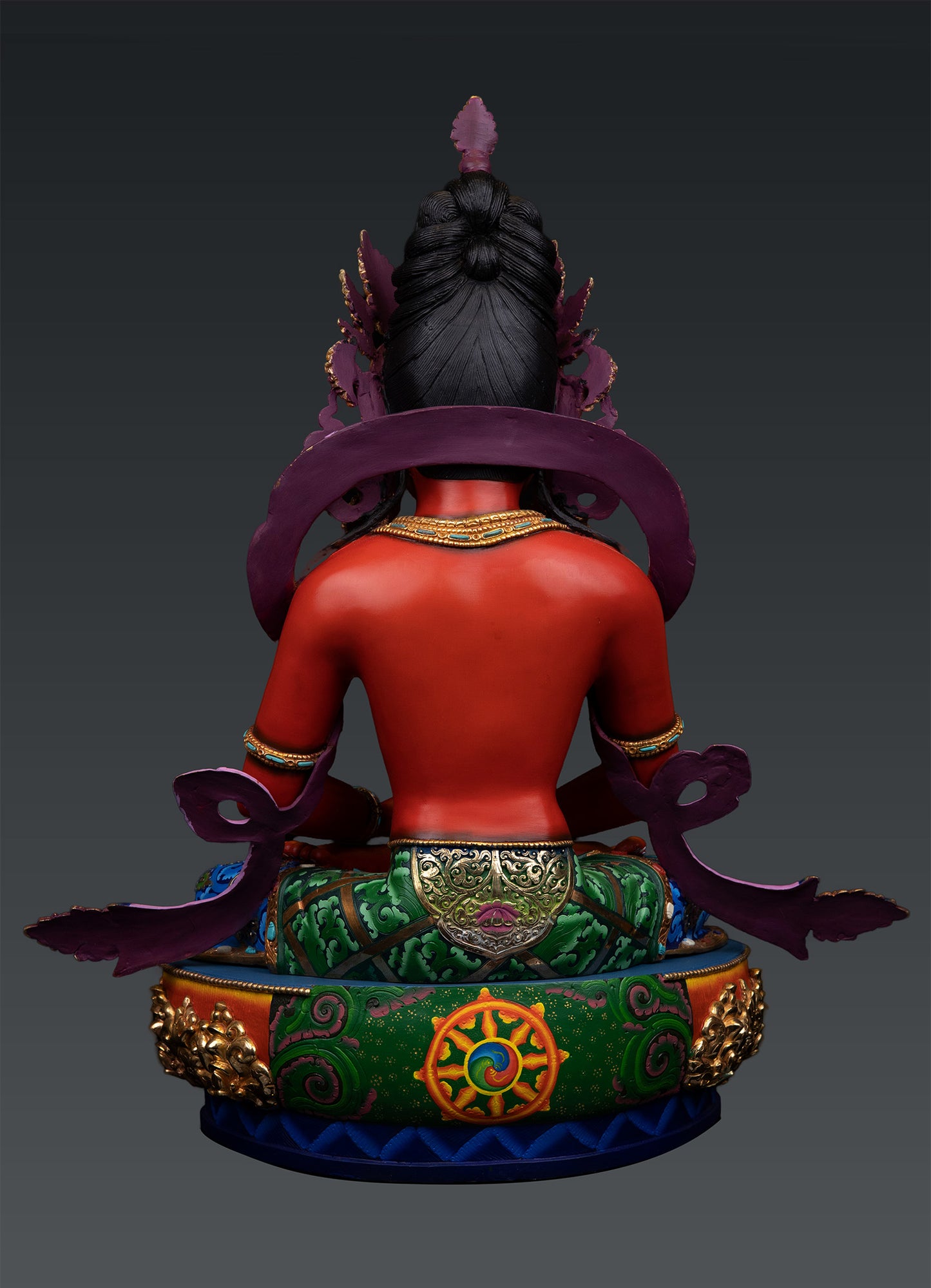 Unique Tibetan Buddhism Lord Aparamita Amitayus Buddha Pure Copper Hand Paint Statue Sculpture Nepal free 139