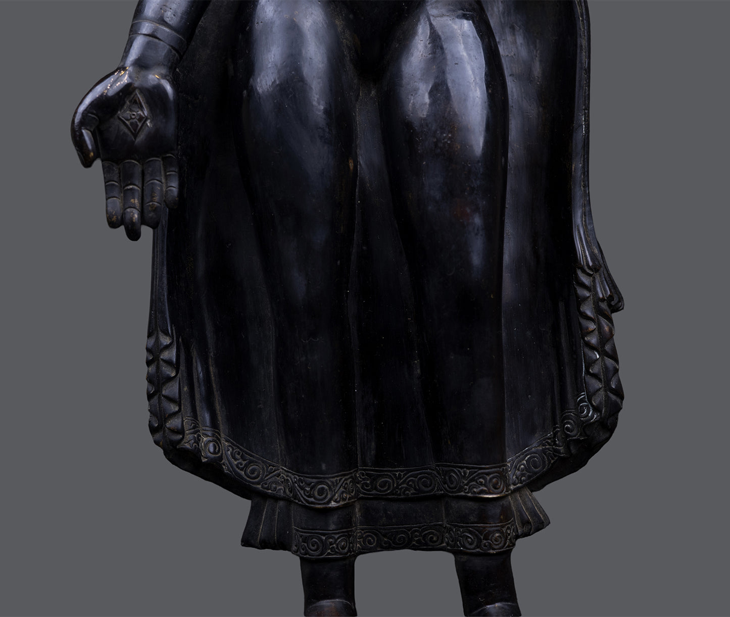 Tibetan Buddhism Standing Lord Buddha Bodhisattva Copper Oxide Statue Sculpture Figure Nepal free