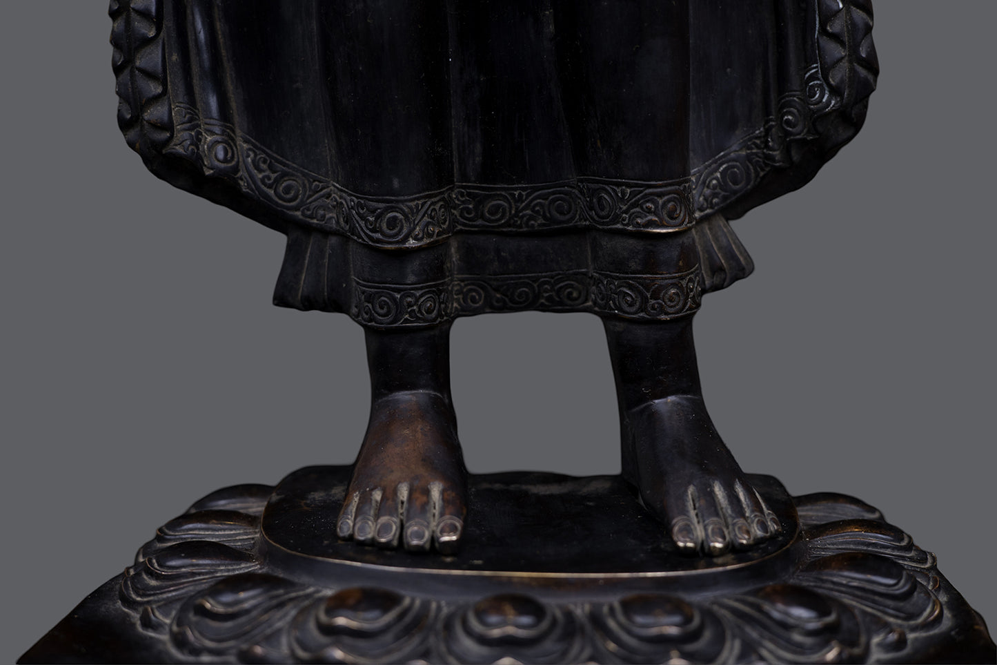 Tibetan Buddhism Standing Lord Buddha Bodhisattva Copper Oxide Statue Sculpture Figure Nepal free