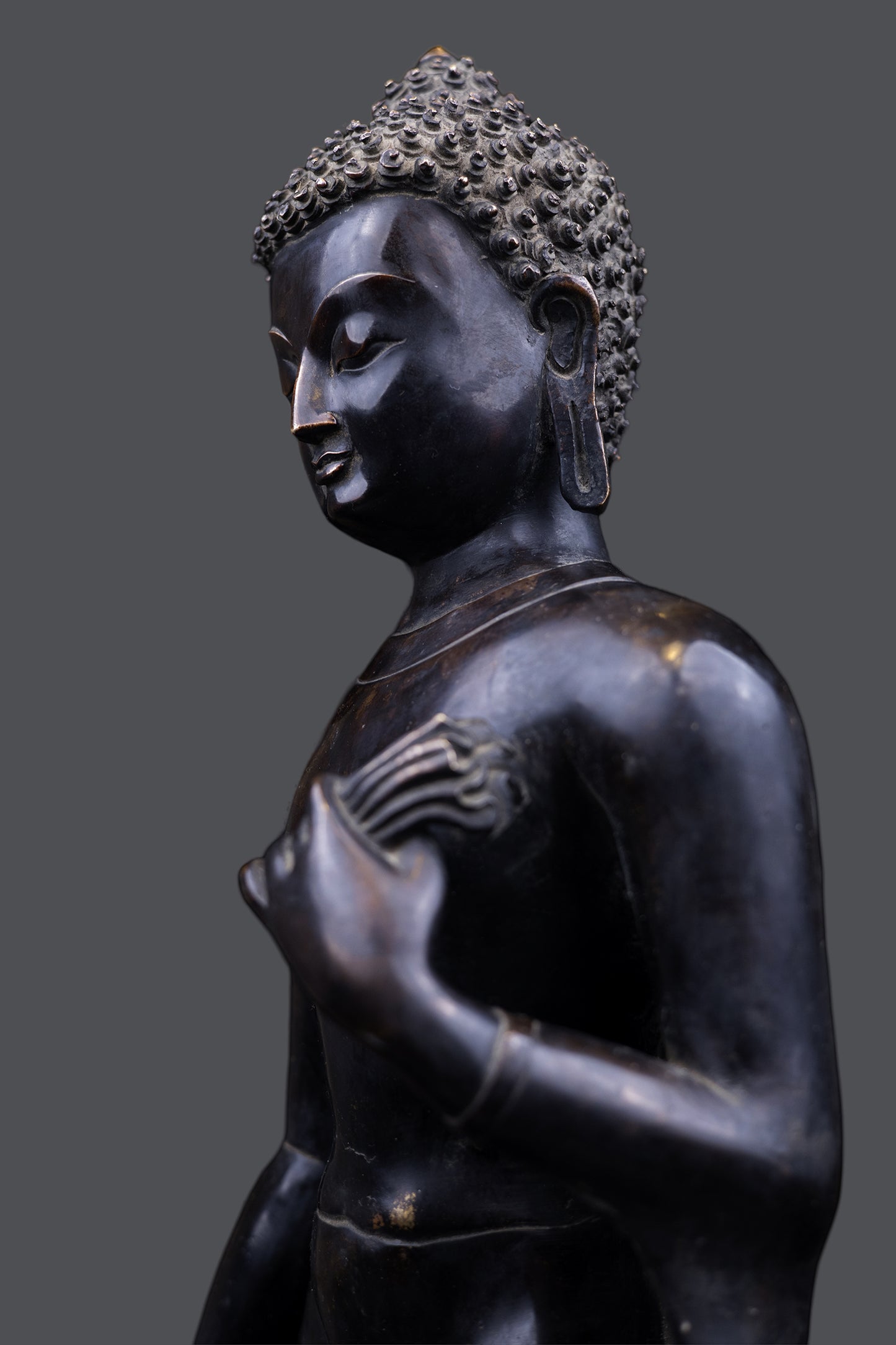 Tibetan Buddhism Standing Lord Buddha Bodhisattva Copper Oxide Statue Sculpture Figure Nepal free