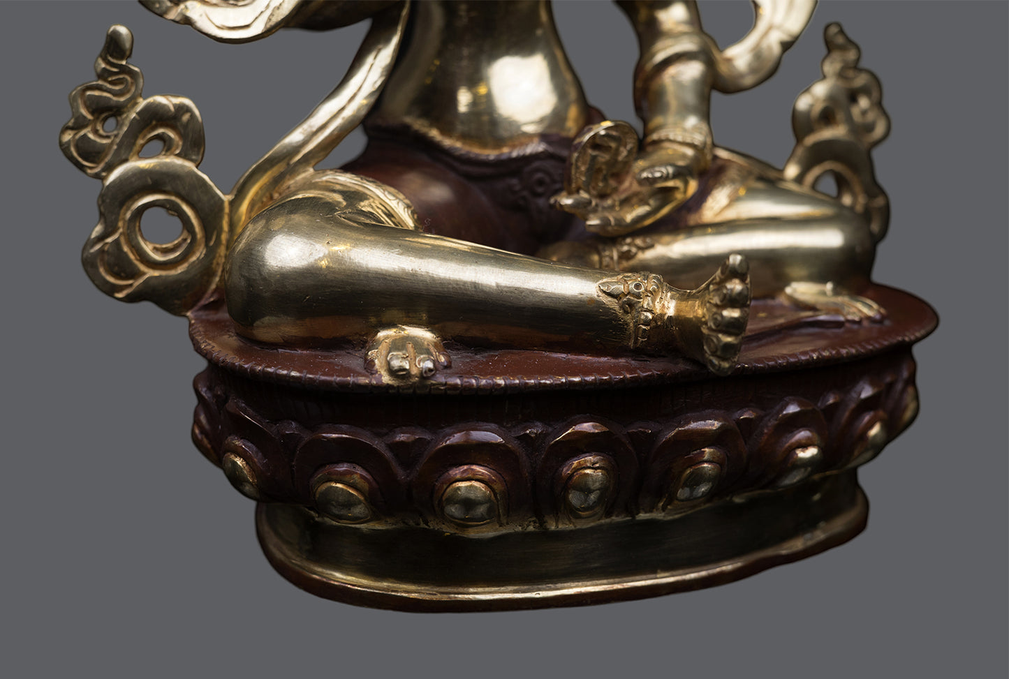 Tibetan Buddhism 24K Gold Face Tsewang Rinzin Hand Craved Copper Statue Sculpture Figure Nepal free