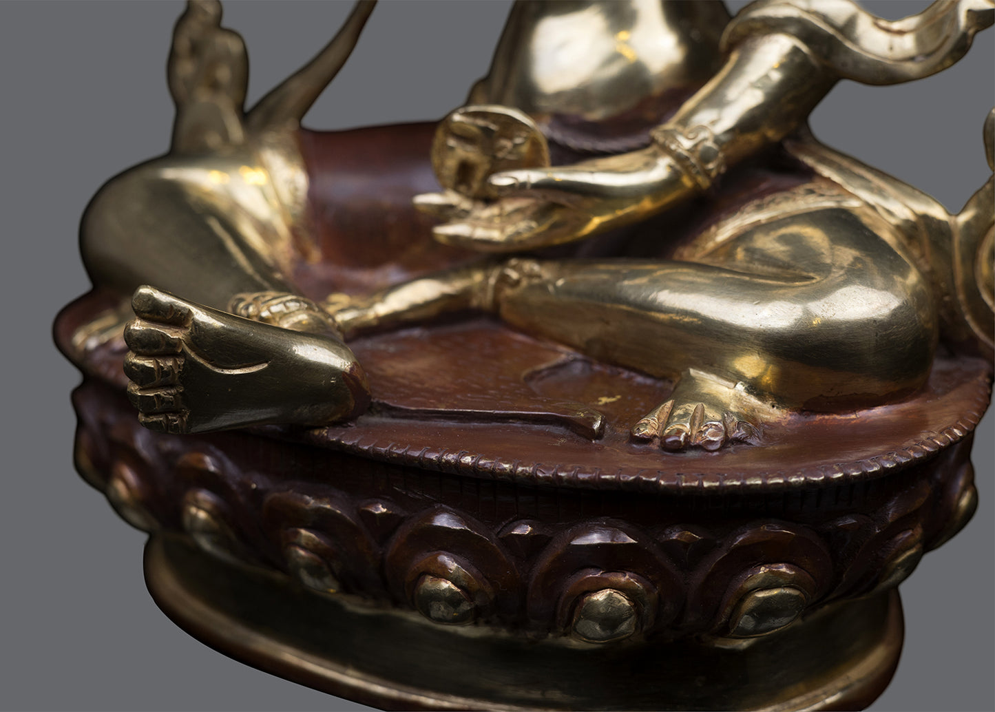 Tibetan Buddhism 24K Gold Face Tsewang Rinzin Hand Craved Copper Statue Sculpture Figure Nepal free