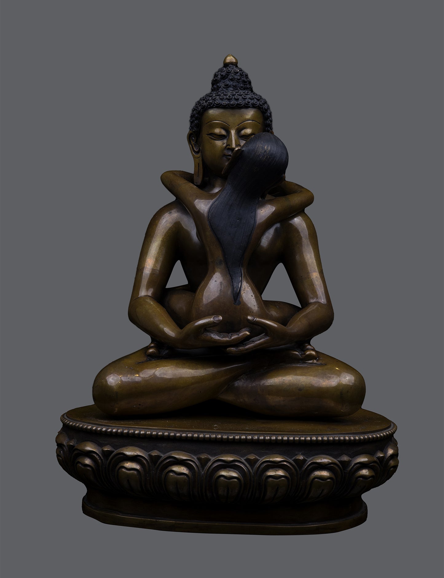Tibetan Buddhism Lord Samanta Bhadra Buddha Shakti Oxide Pure Copper Fine Statue Sculpture Figure Nepal free