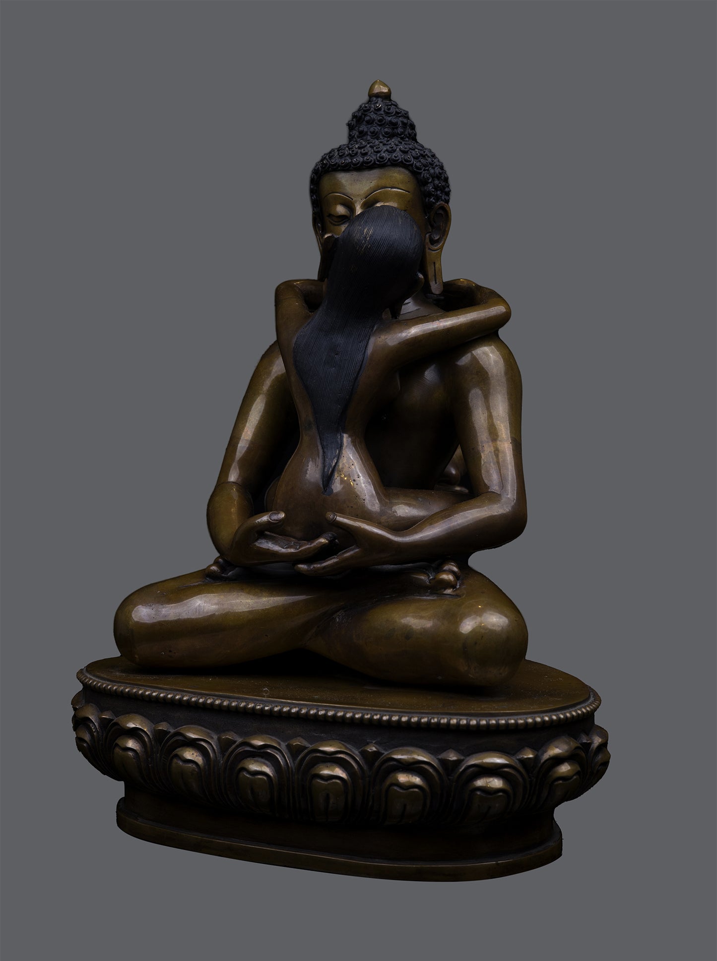 Tibetan Buddhism Lord Samanta Bhadra Buddha Shakti Oxide Pure Copper Fine Statue Sculpture Figure Nepal free