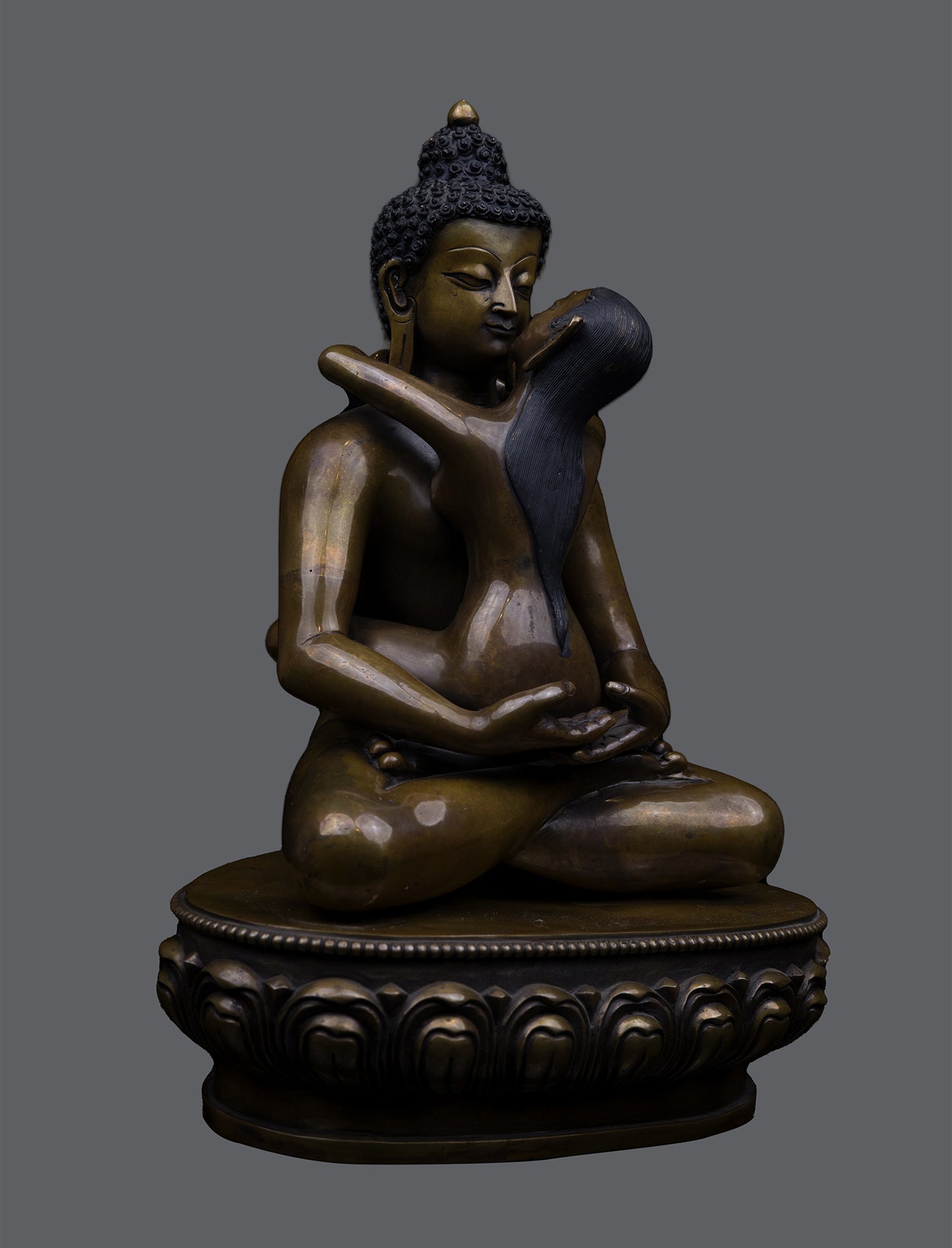 Tibetan Buddhism Lord Samanta Bhadra Buddha Shakti Oxide Pure Copper Fine Statue Sculpture Figure Nepal free