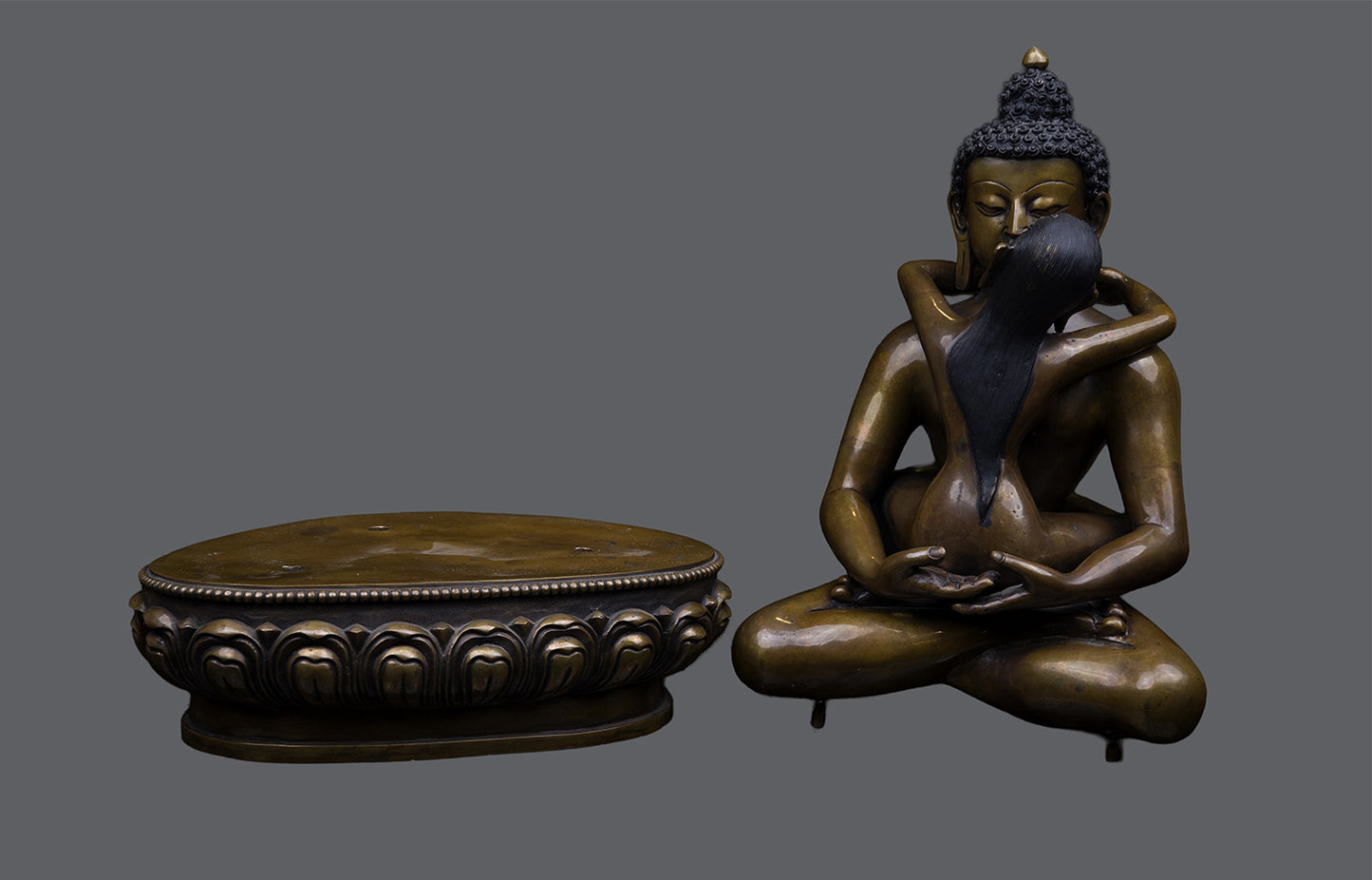 Tibetan Buddhism Lord Samanta Bhadra Buddha Shakti Oxide Pure Copper Fine Statue Sculpture Figure Nepal free