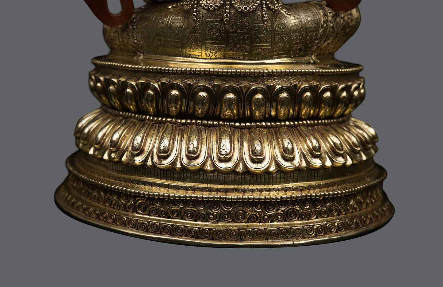 Unique Tibetan Buddhism Lord Manjushri Gold Plated Pure Copper Statue Sculpture Figure Nepal free
