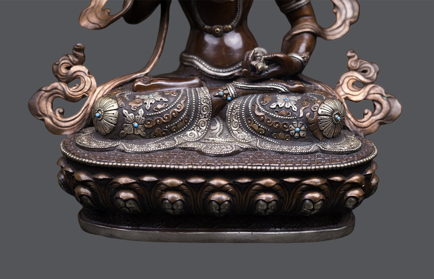 Tibetan Buddhism 24K Gold Paint Face Lord Vajra sattva Oxide Pure Copper Statue Sculpture Figure Nepal free