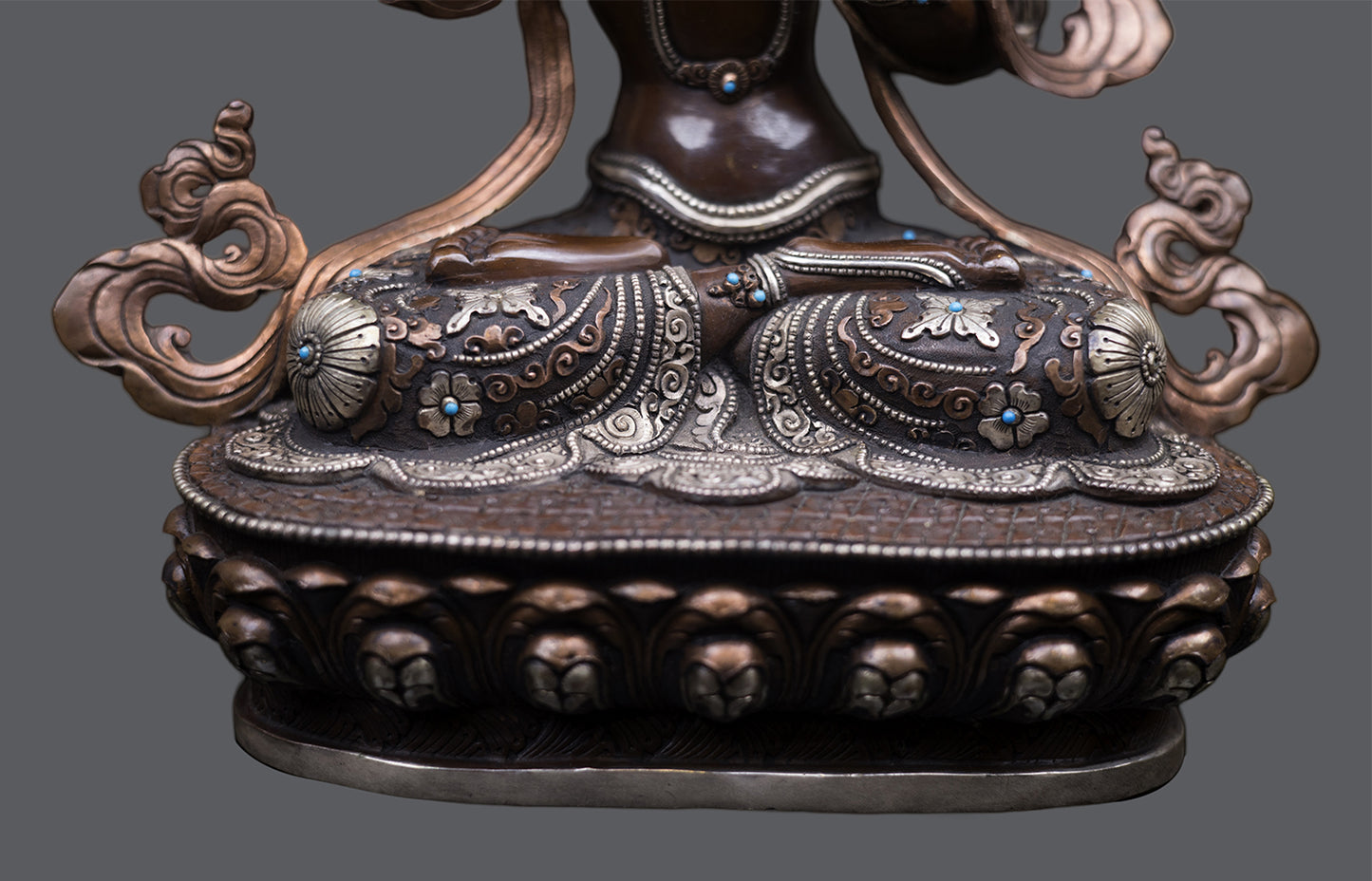 Tibetan Buddhism 24K Gold Paint Face Lord Vajra sattva Oxide Pure Copper Statue Sculpture Figure free