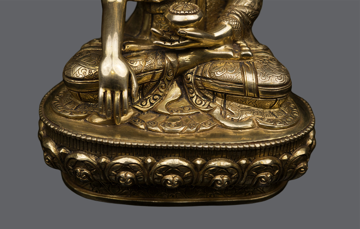 Buddhism Lord Shakyamuni Buddha 8 Auspicious Lucky Sign Pure Copper Gold Statue Sculpture Figure Nepal free